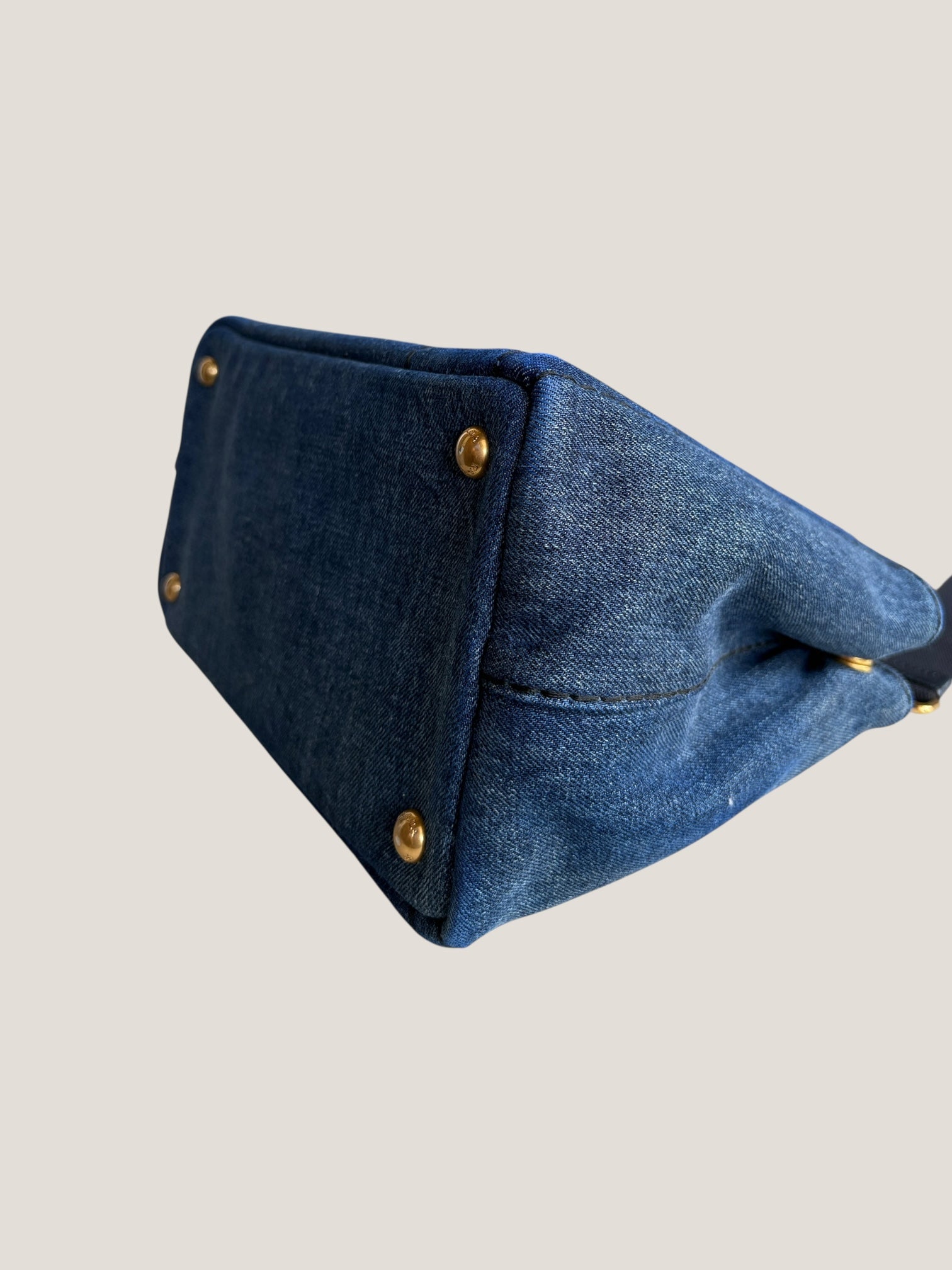 Prada Tote in denim con logo