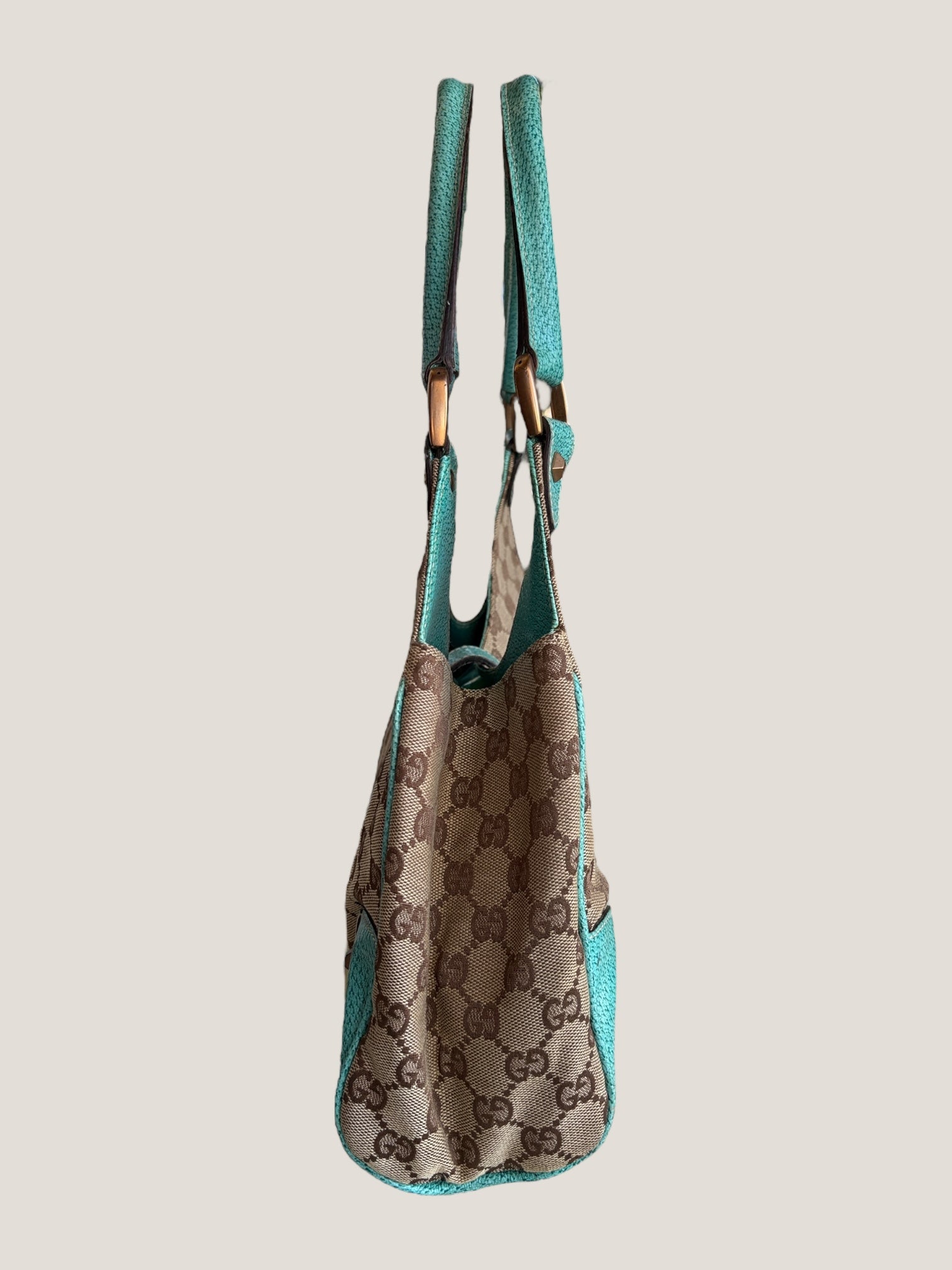 Gucci Jackie turchese con hardware oro rosa