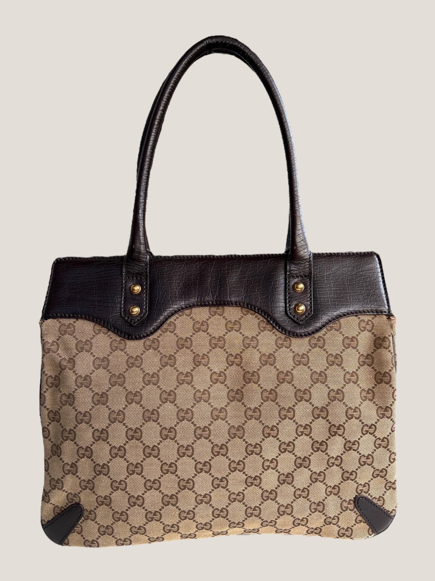 Gucci Tote GG Canvas Horsebit con catena dorata