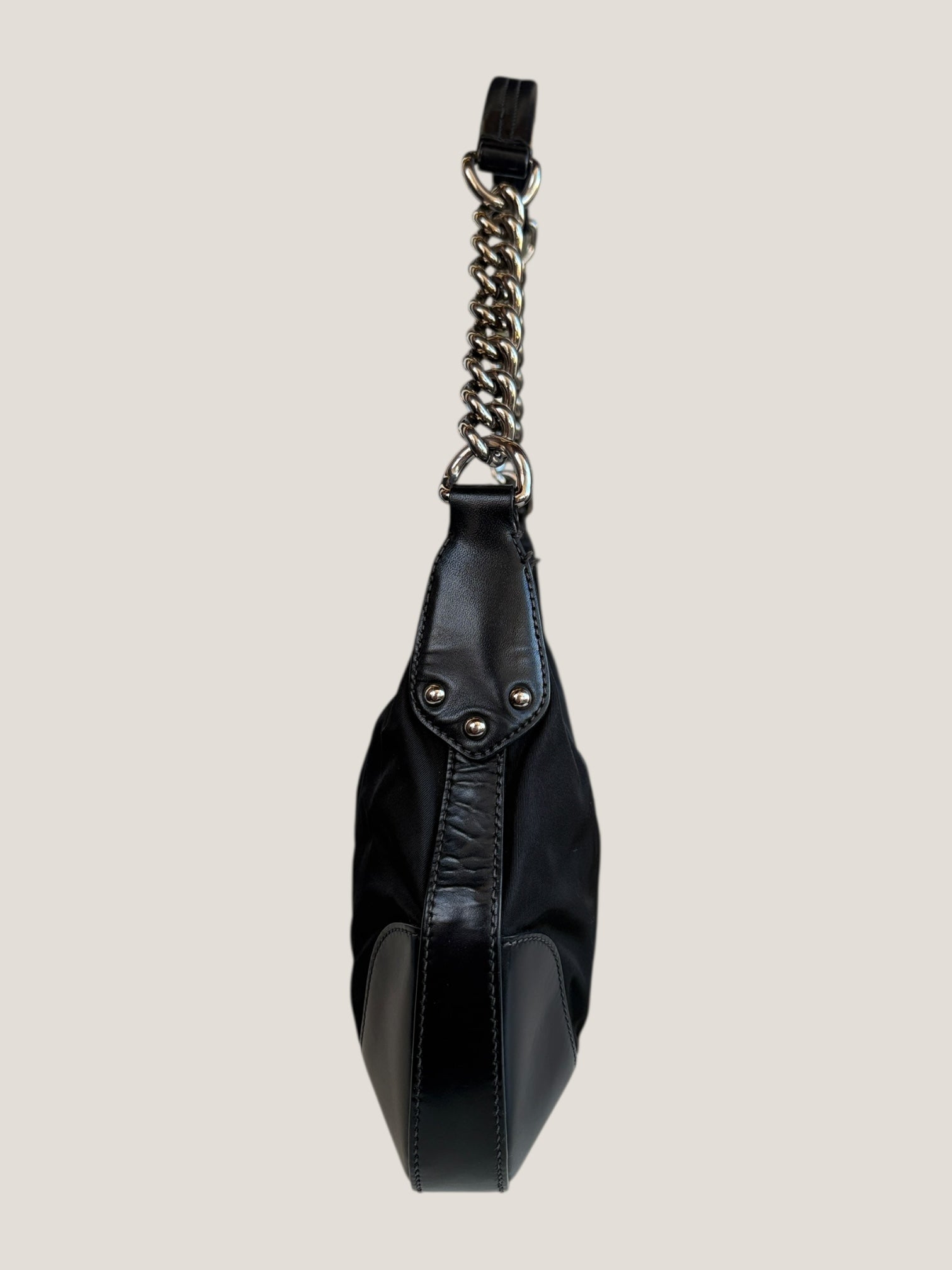 Prada Pochette Chain Nylon Nero