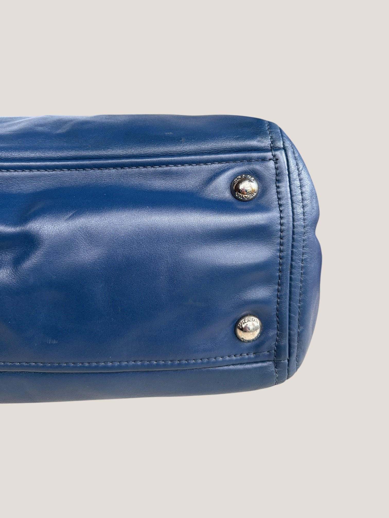 PRADA BOWLER IN PELLE BLU