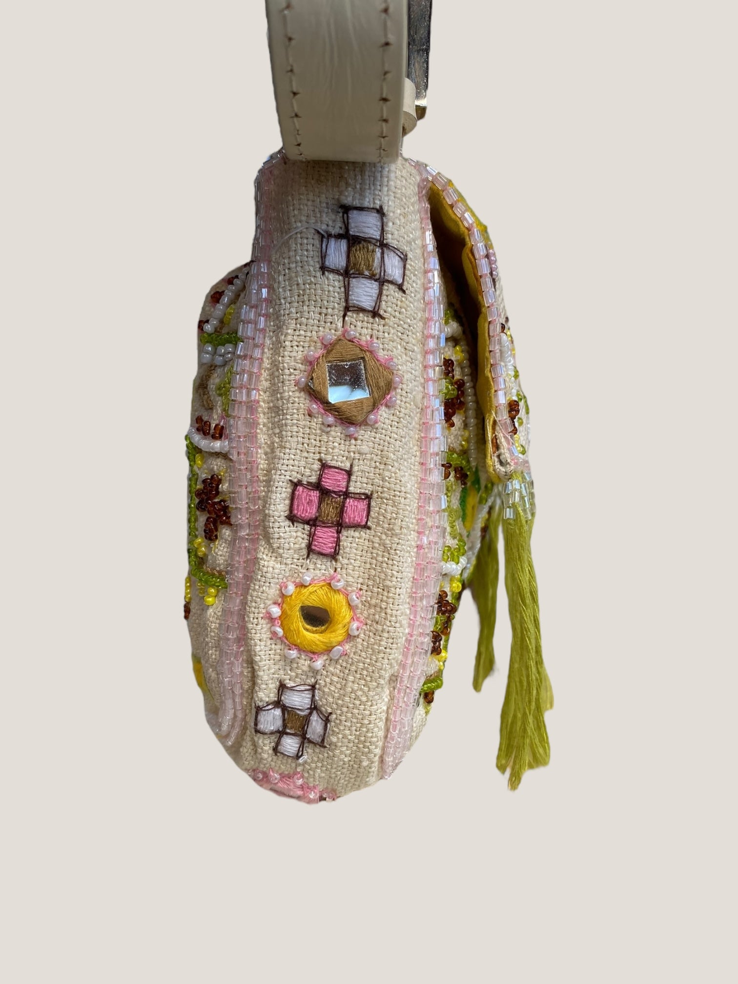 Fendi floral embroidered baguette