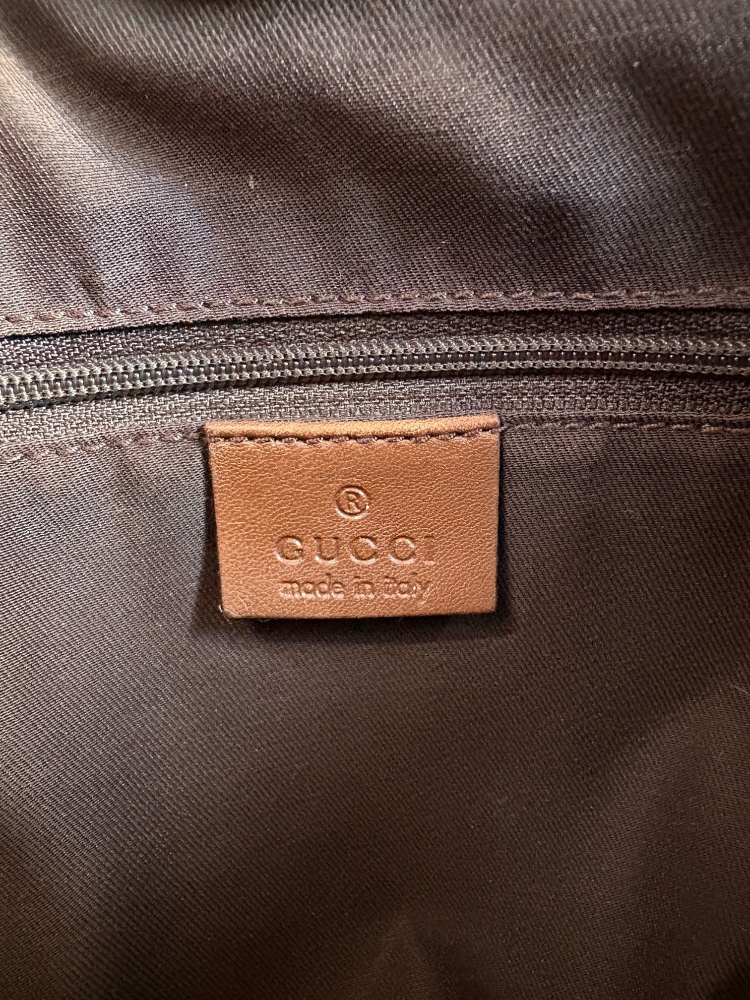 Gucci GG canvas tote vintage con charm logo