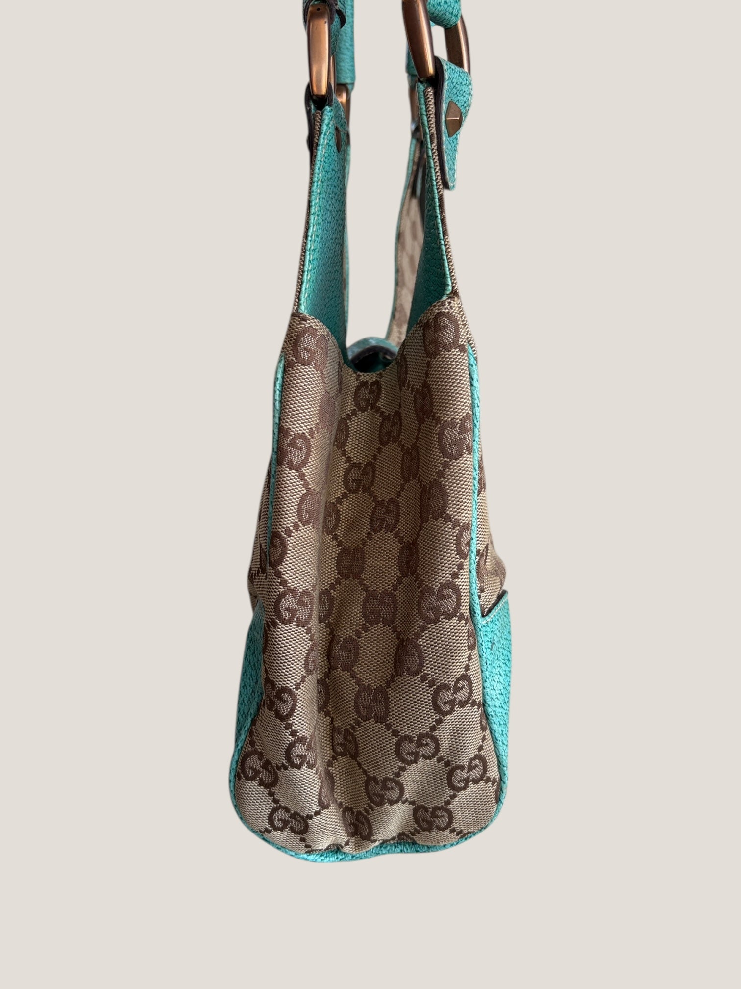 Gucci Jackie turchese con hardware oro rosa