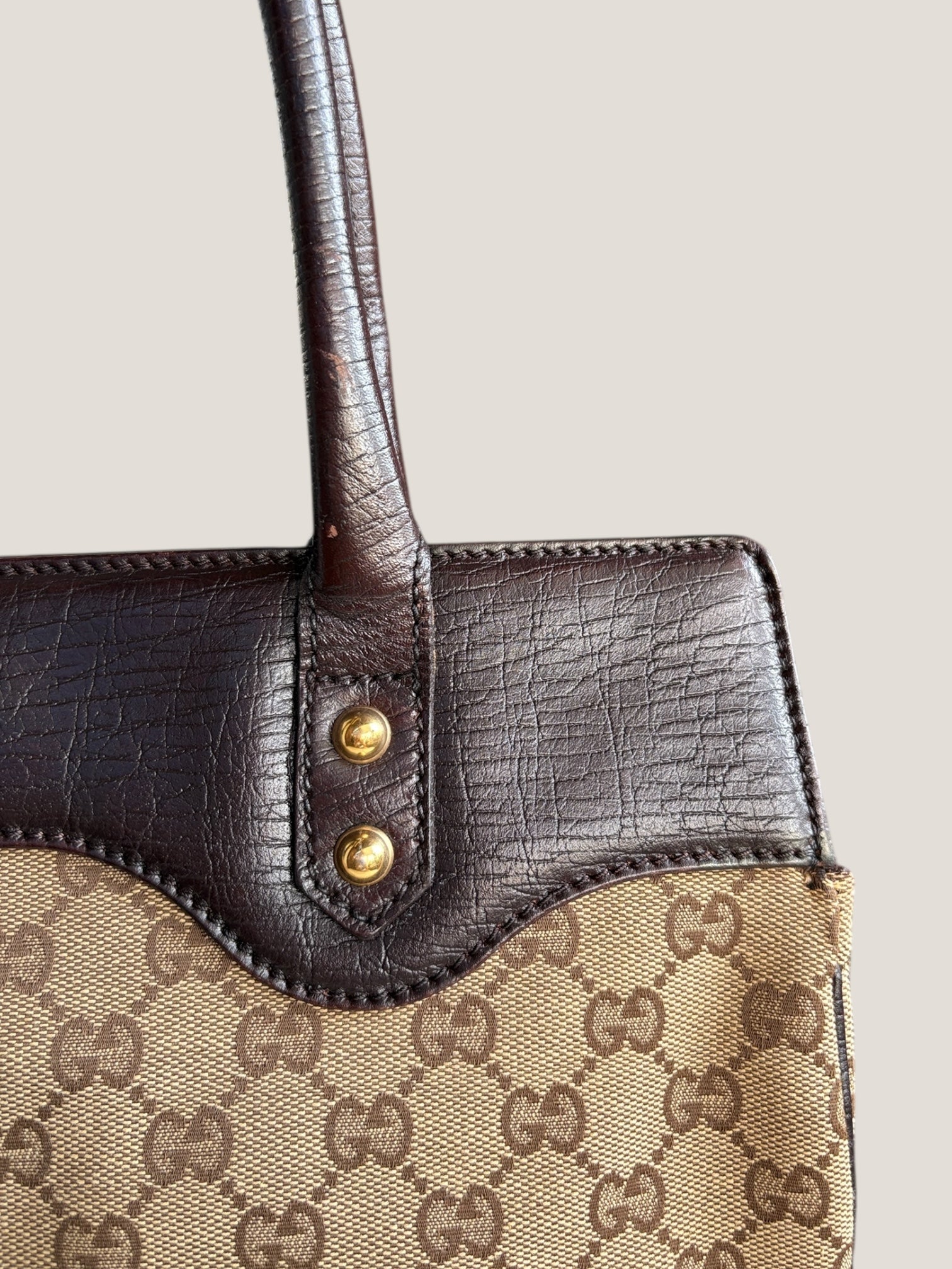 Gucci Tote GG Canvas Horsebit con catena dorata