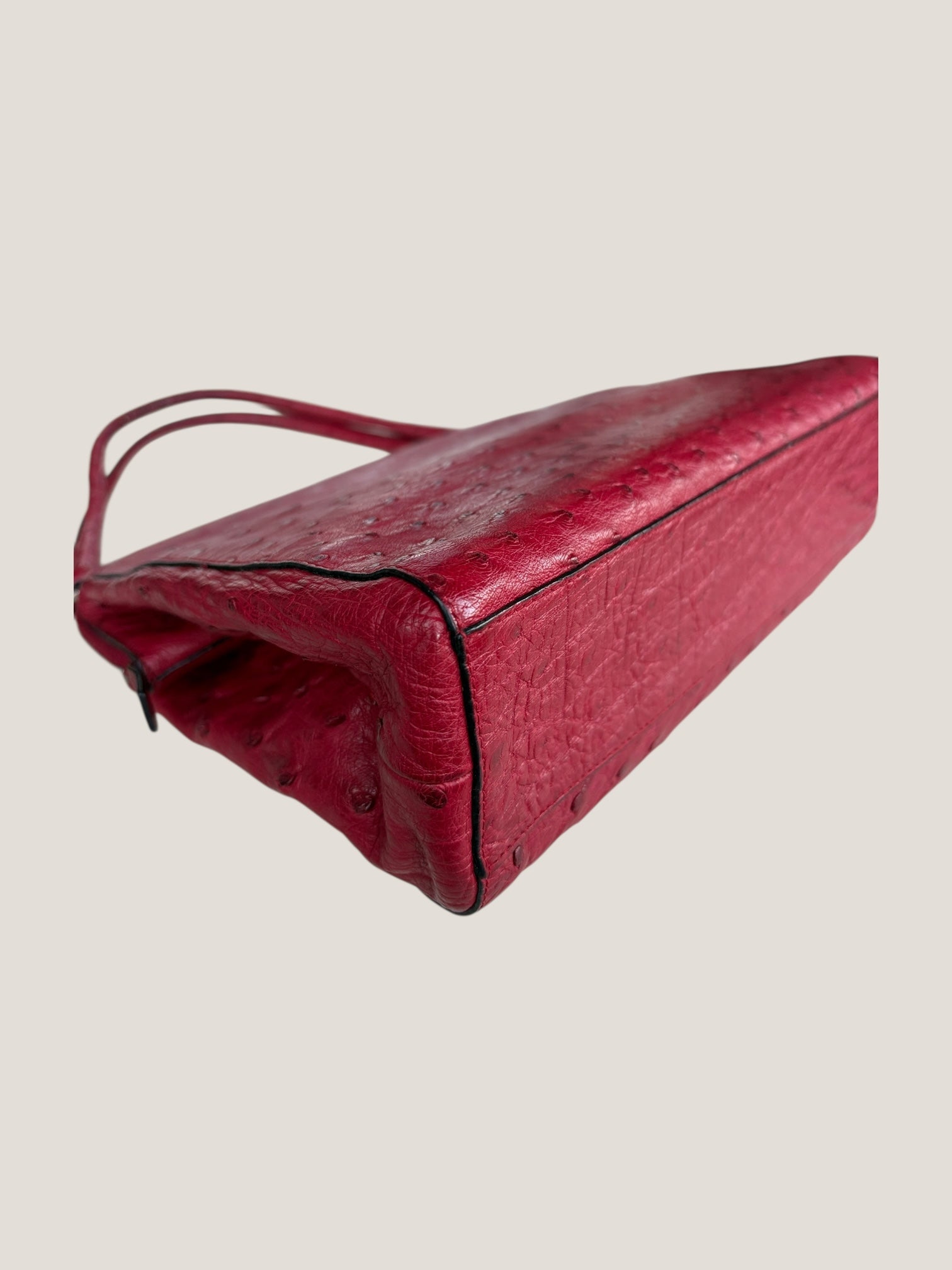 PRADA Borsa in pelle di struzzo rosso