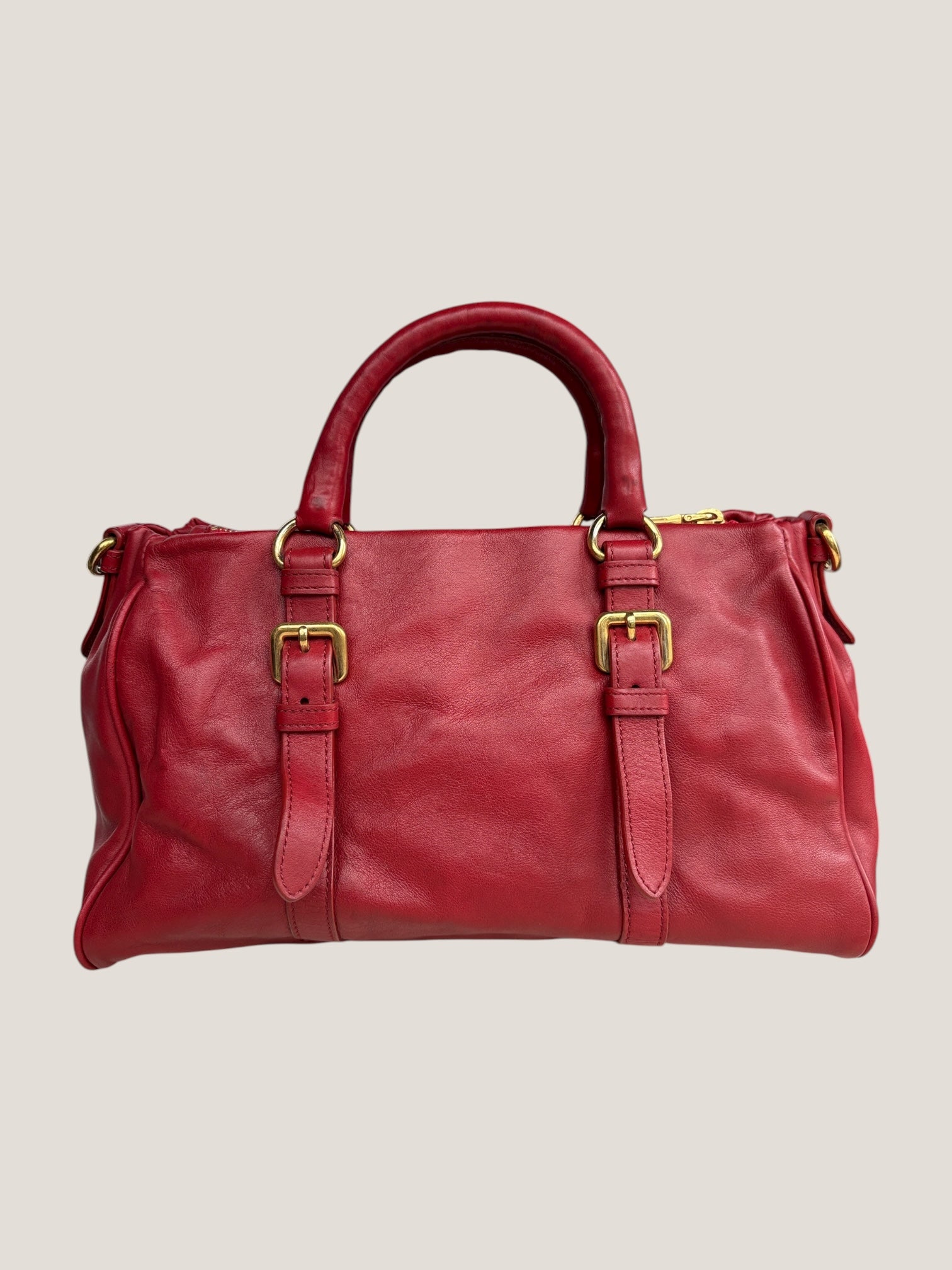 PRADA BOSTON IN PELLE ROSSA