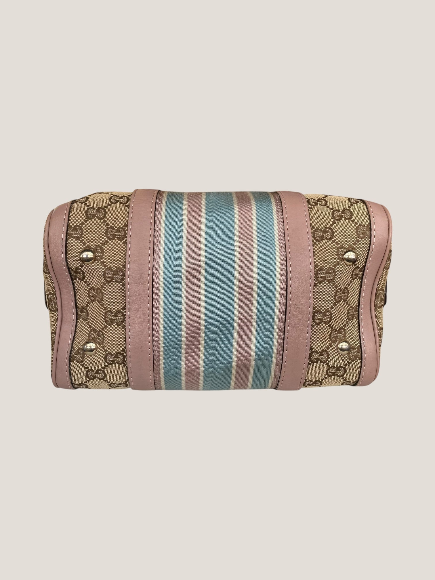 Gucci Bauletto Mini in canvas GG e righe pastello