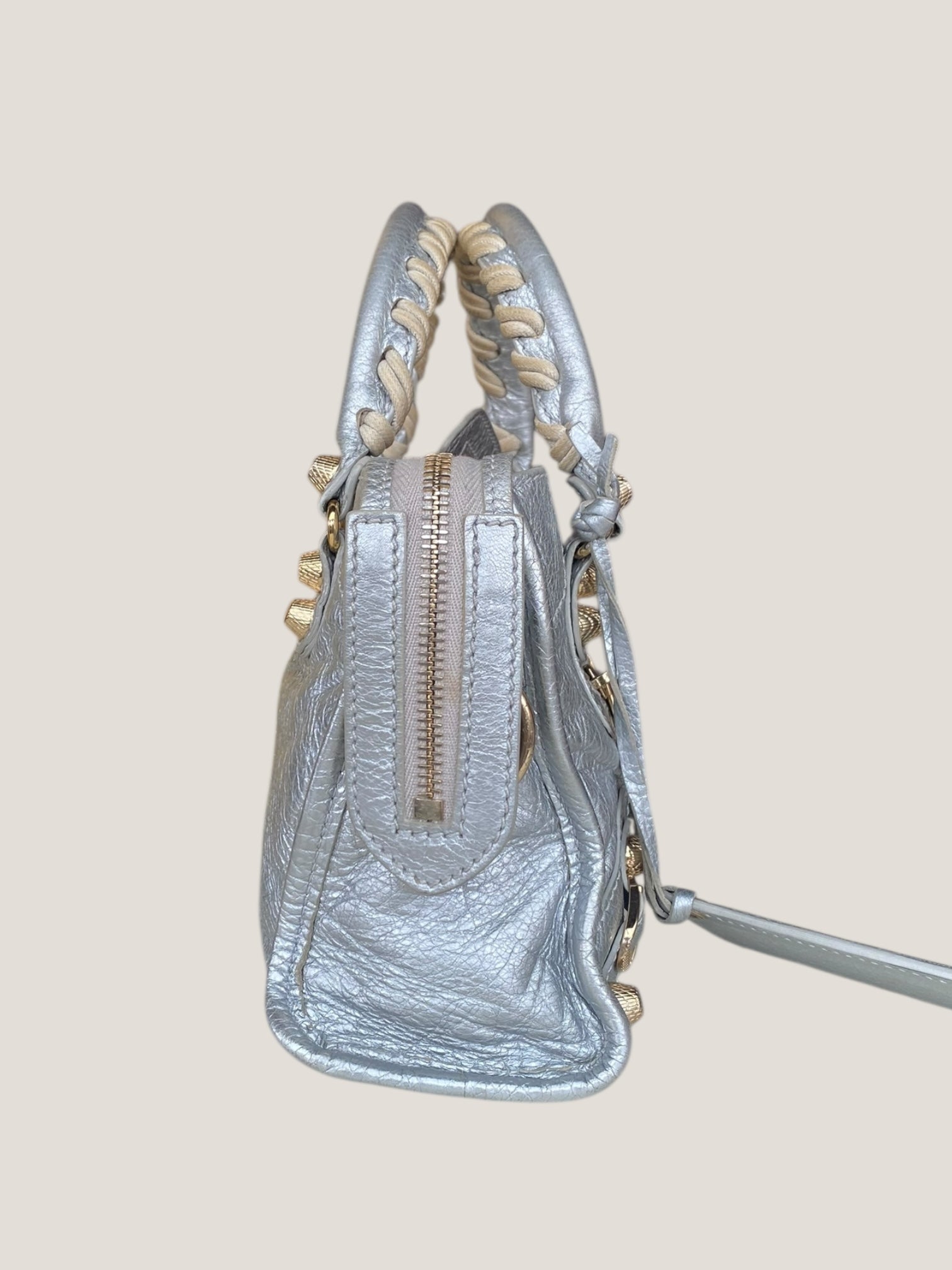 Balenciaga Classic City Mini argento metallizzato
