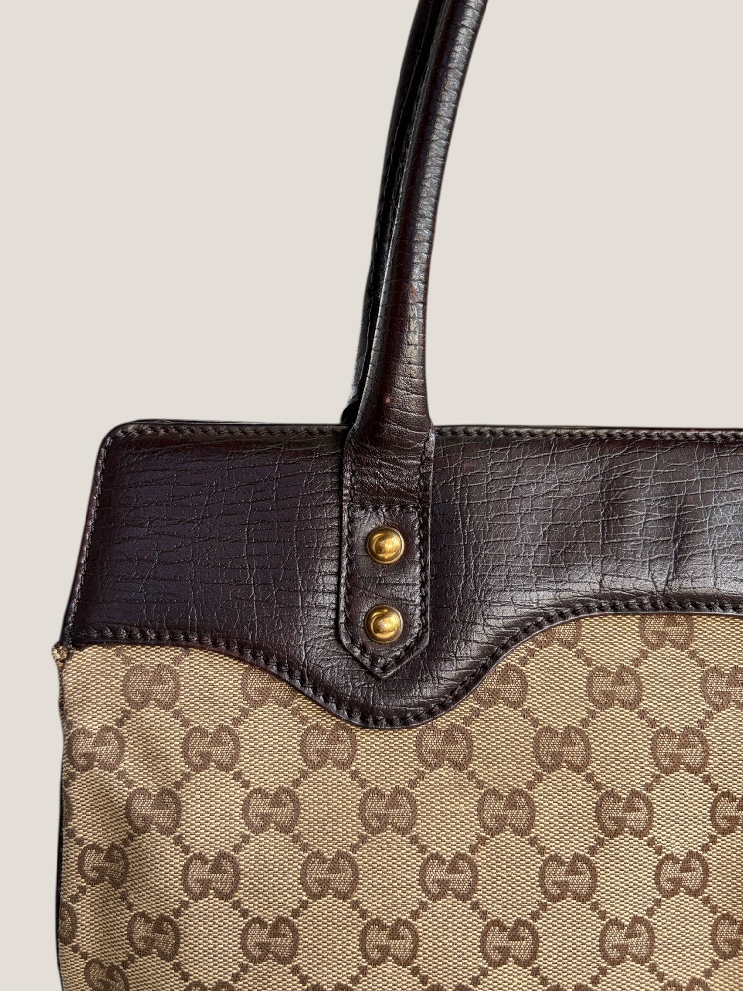 Gucci Tote GG Canvas Horsebit con catena dorata