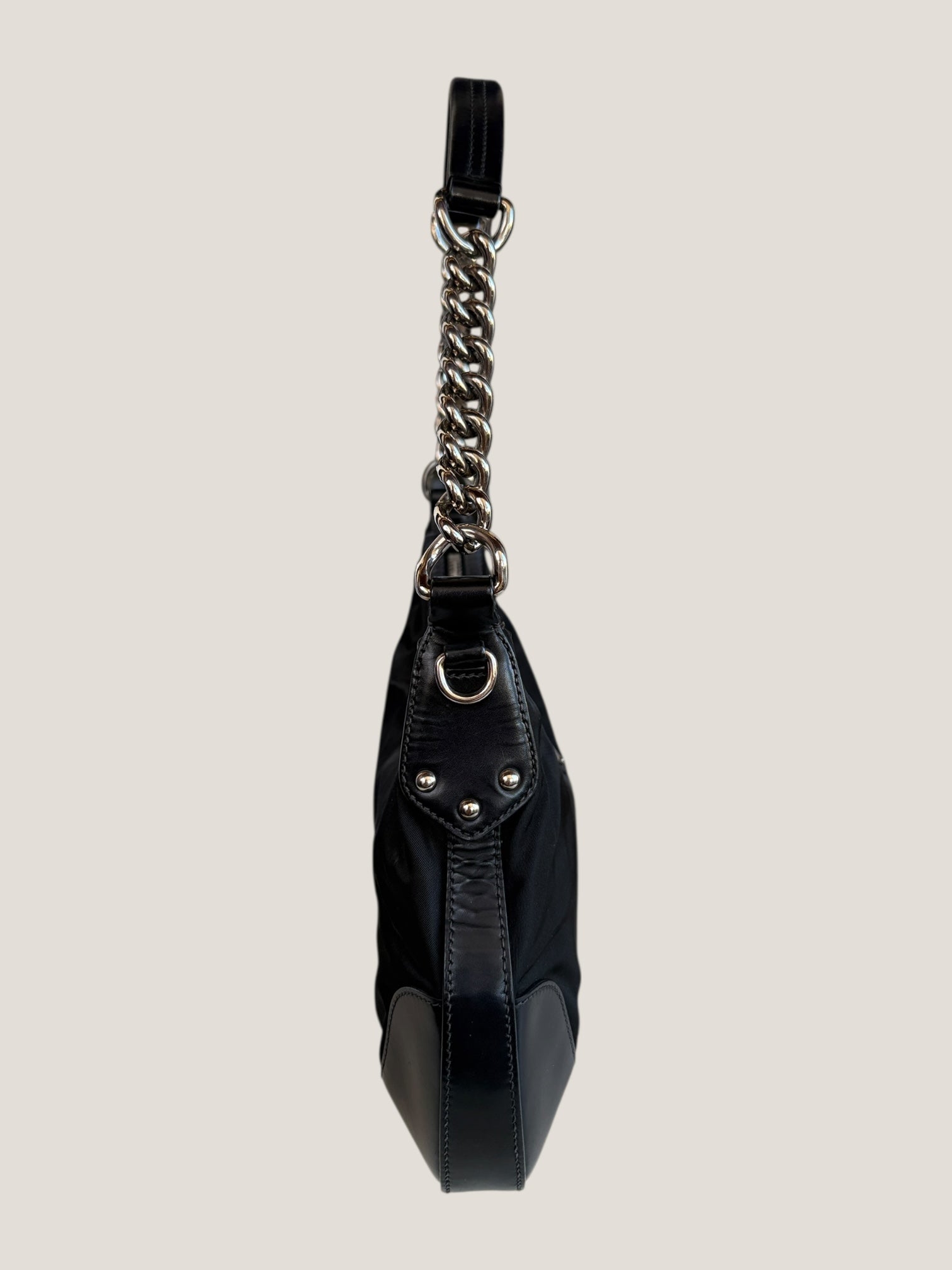 Prada Pochette Chain Nylon Nero