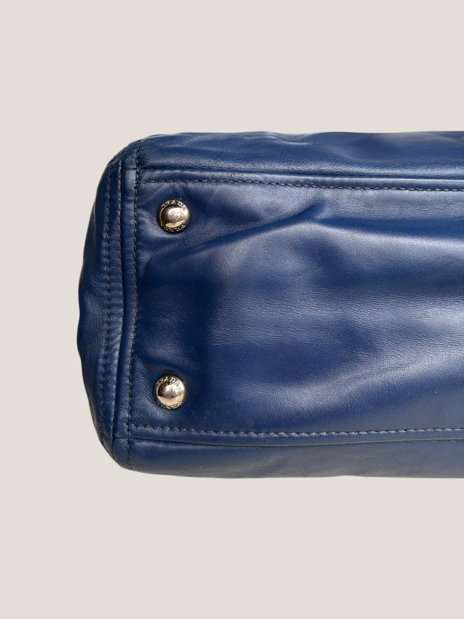 PRADA BOWLER IN PELLE BLU