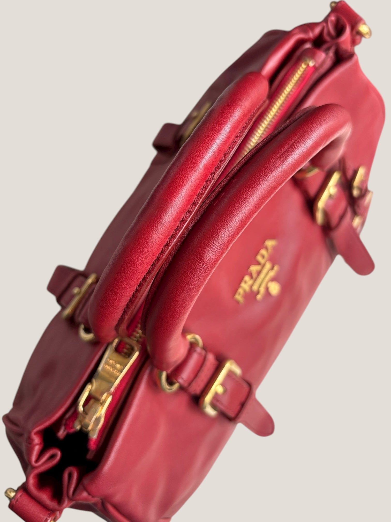 PRADA BOSTON IN PELLE ROSSA