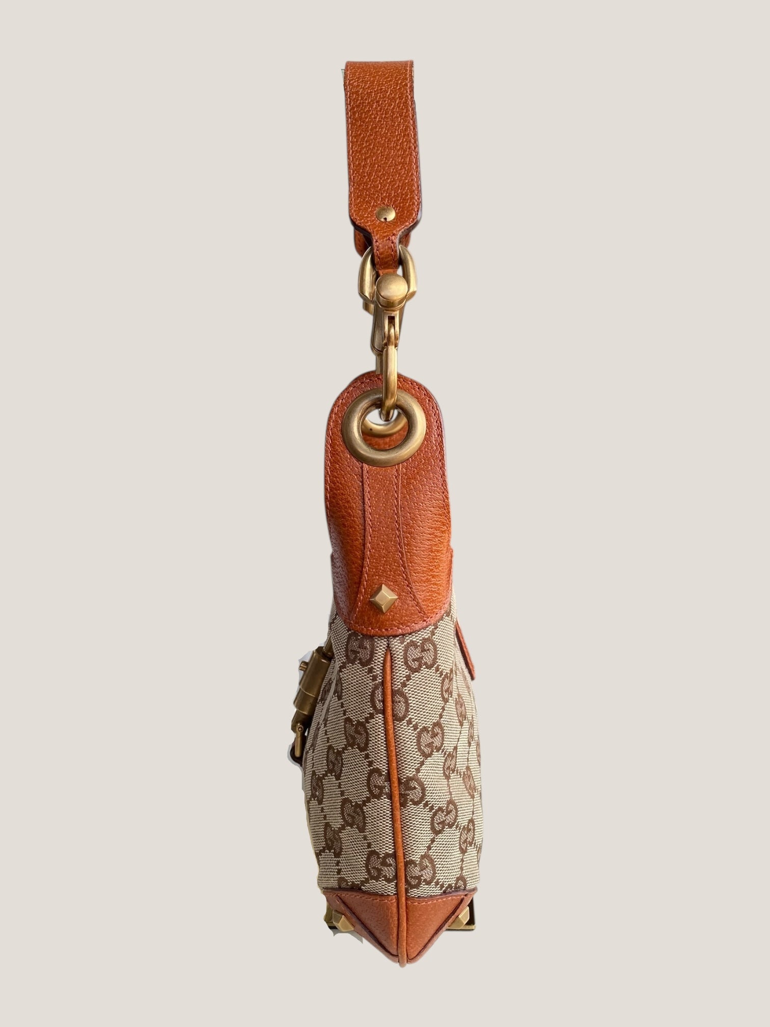 Gucci Jackie in tela GG con finiture in pelle cuoio