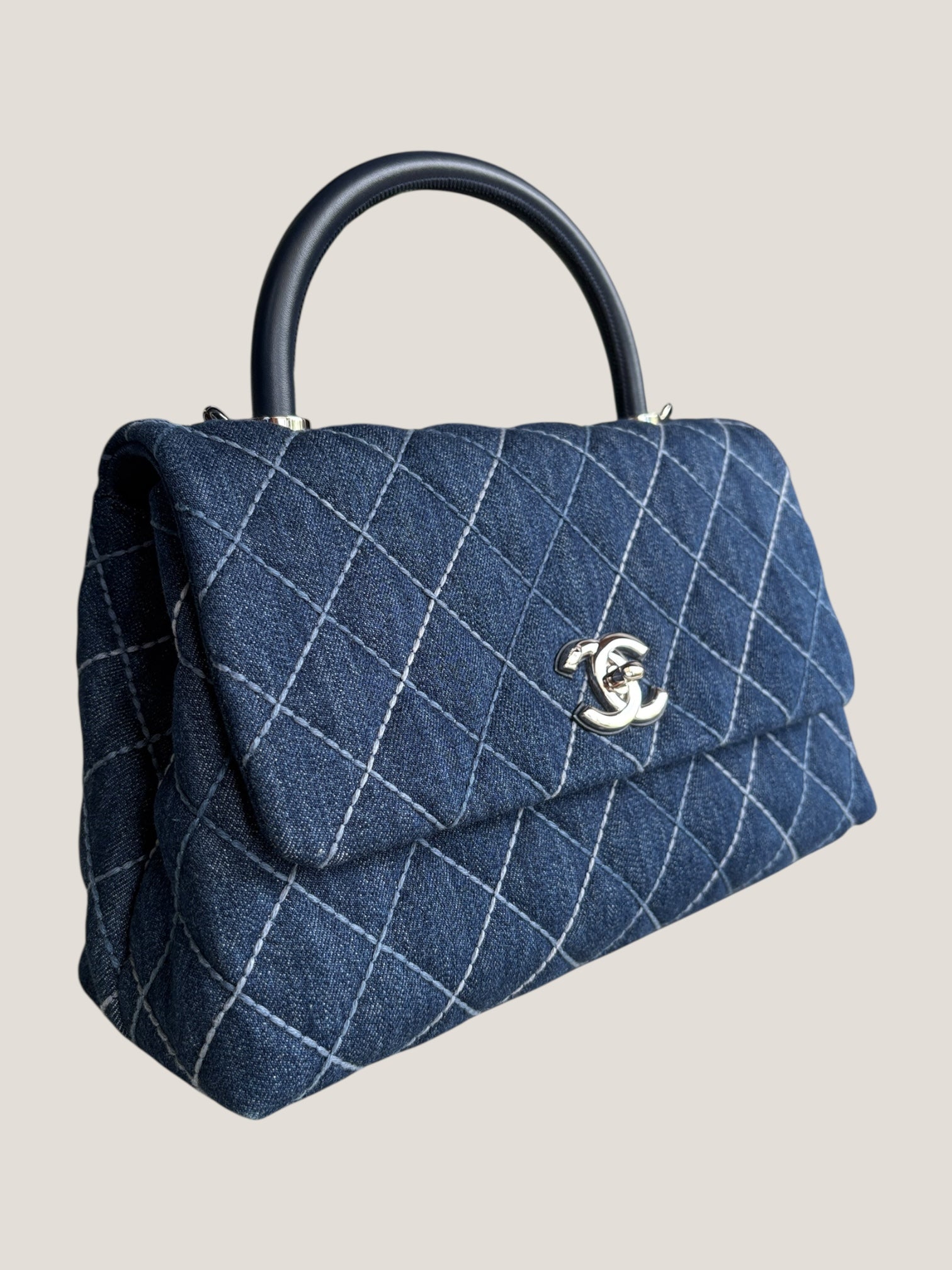 Chanel Coco Top Handle in denim trapuntato