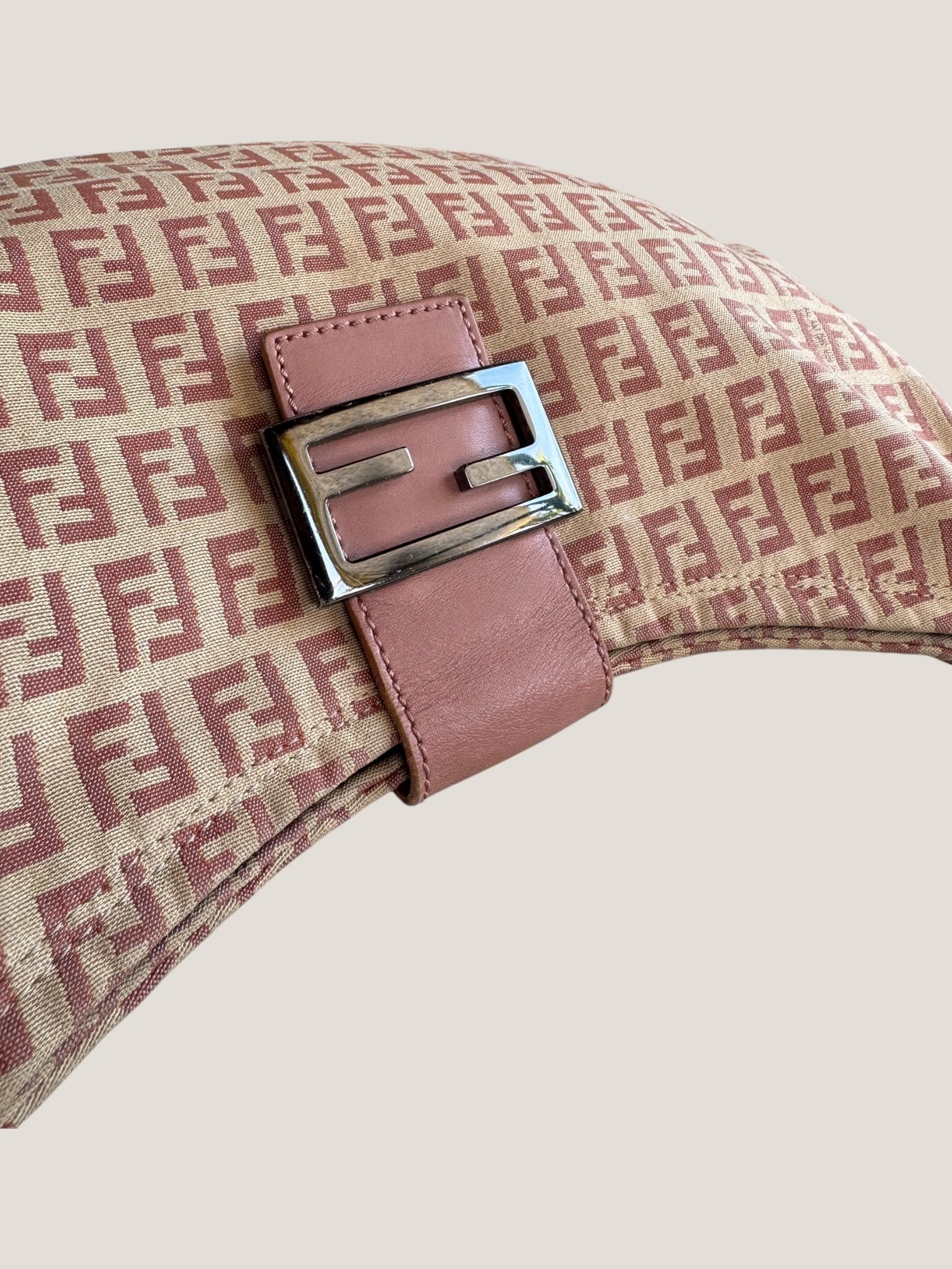 Fendi Baguette Half Moon Monogram Rosa