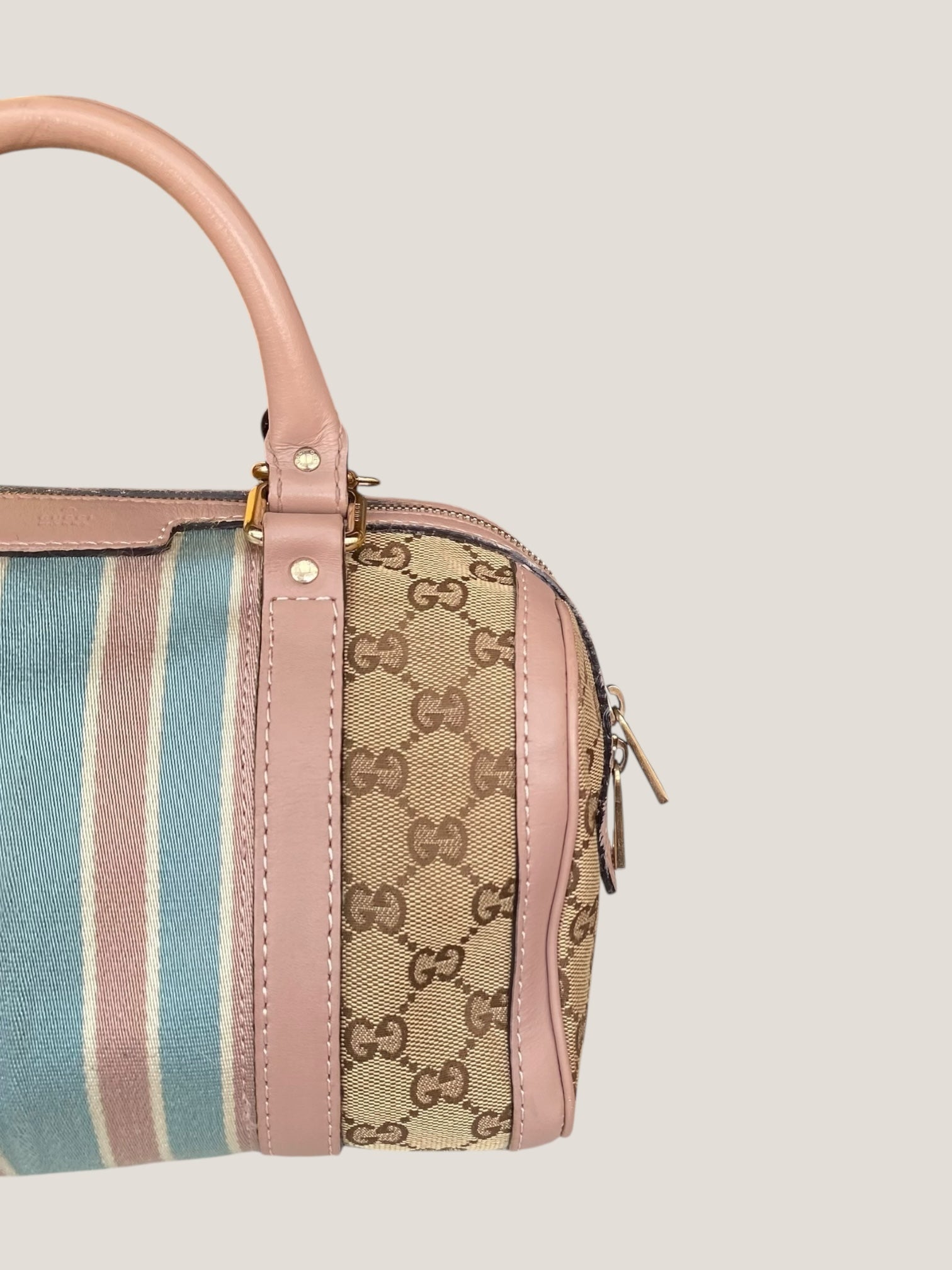 Gucci Bauletto Mini in canvas GG e righe pastello