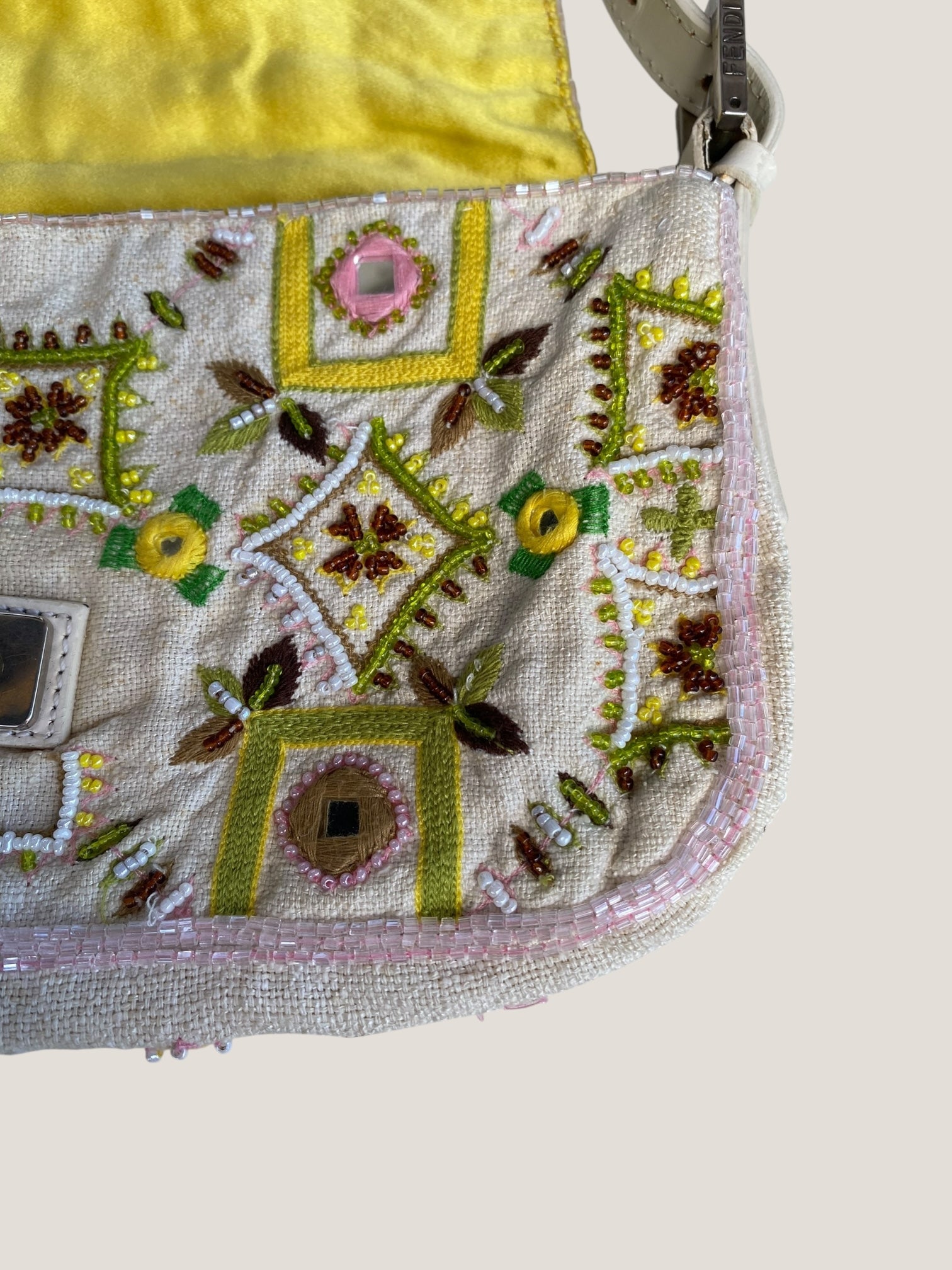 Fendi floral embroidered baguette