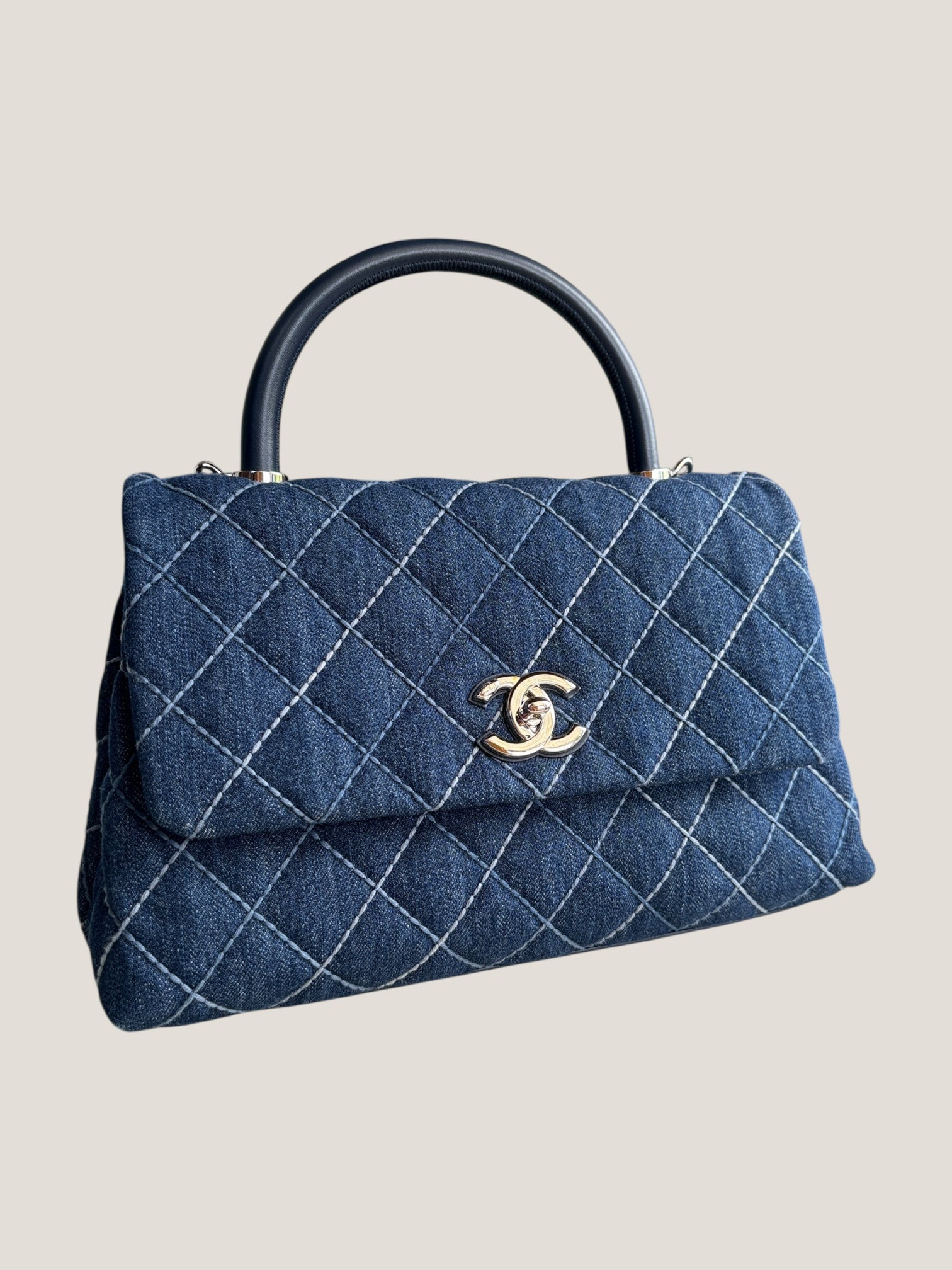 Chanel Coco Top Handle in denim trapuntato