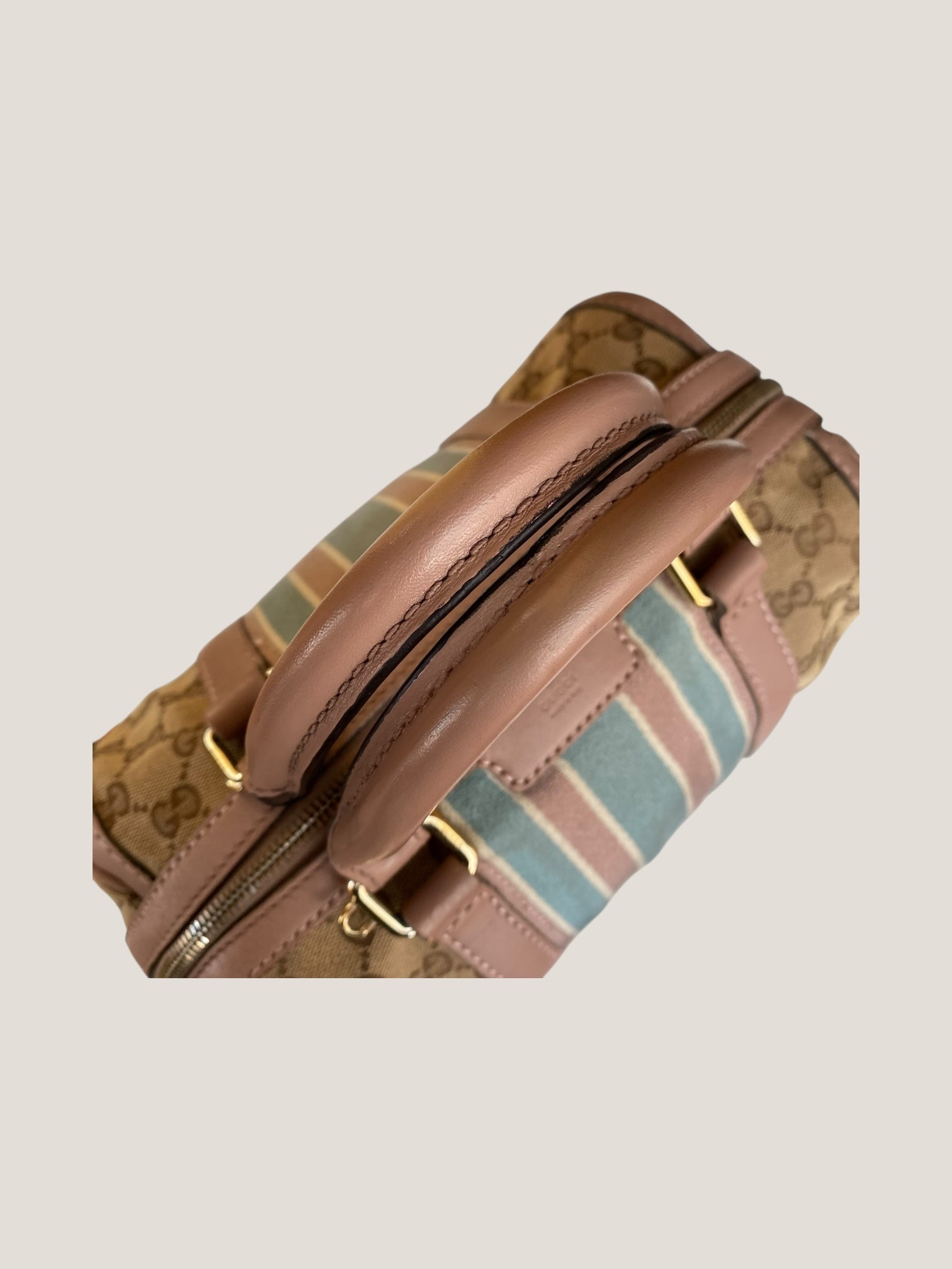 Gucci Bauletto Mini in canvas GG e righe pastello
