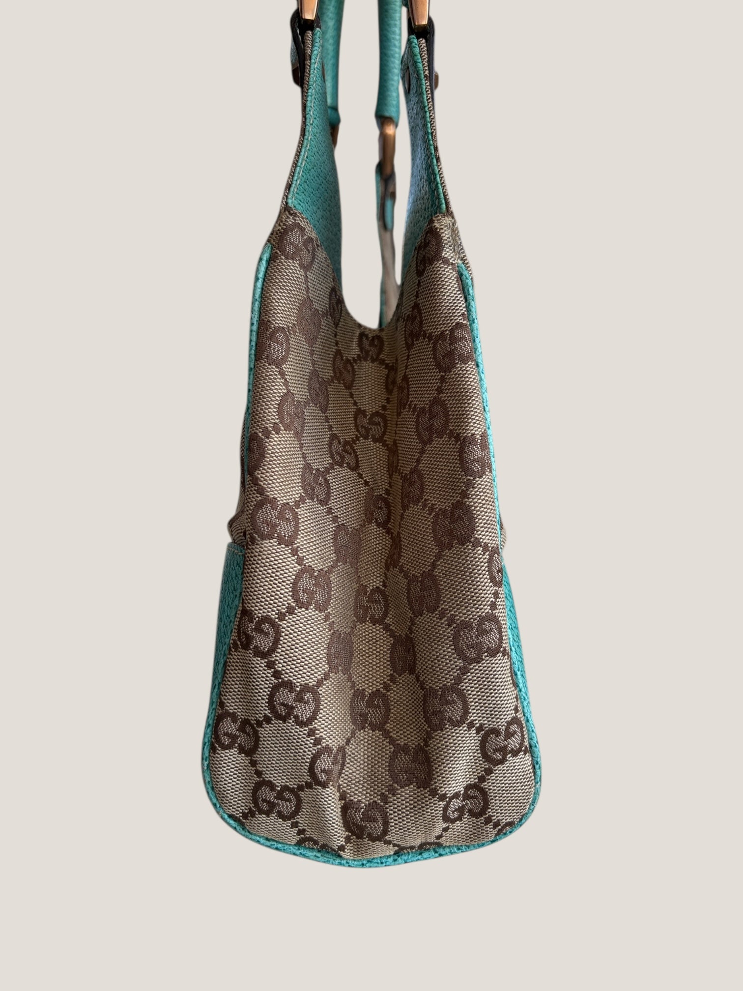 Gucci Jackie turchese con hardware oro rosa