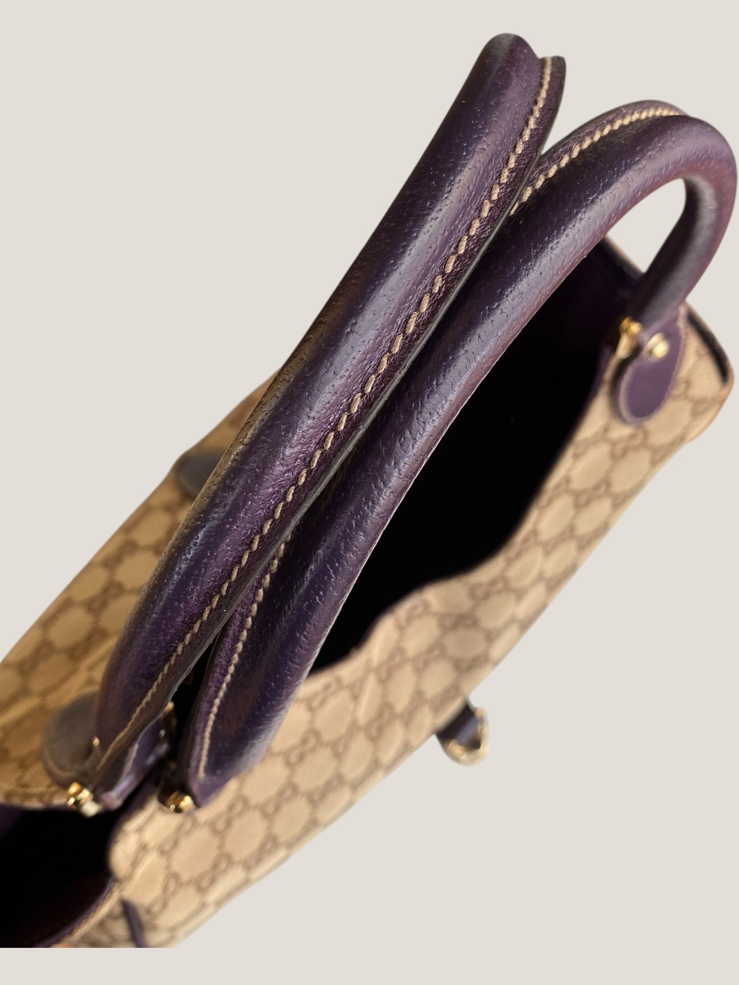 GUCCI Jackie Canvas Beige-Marrone