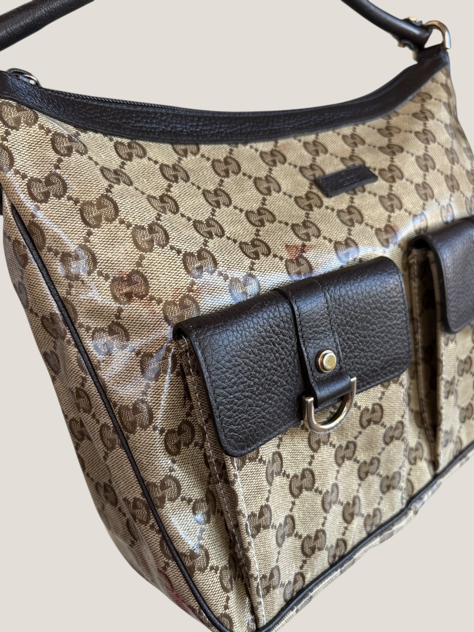 Gucci Hobo GG Crystal con doppia tasca frontale