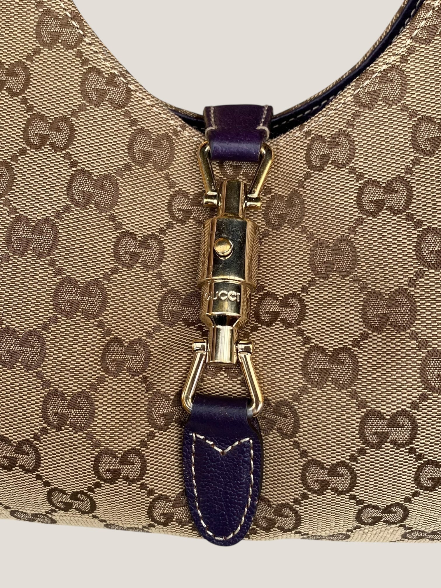 GUCCI Jackie Canvas Beige-Marrone