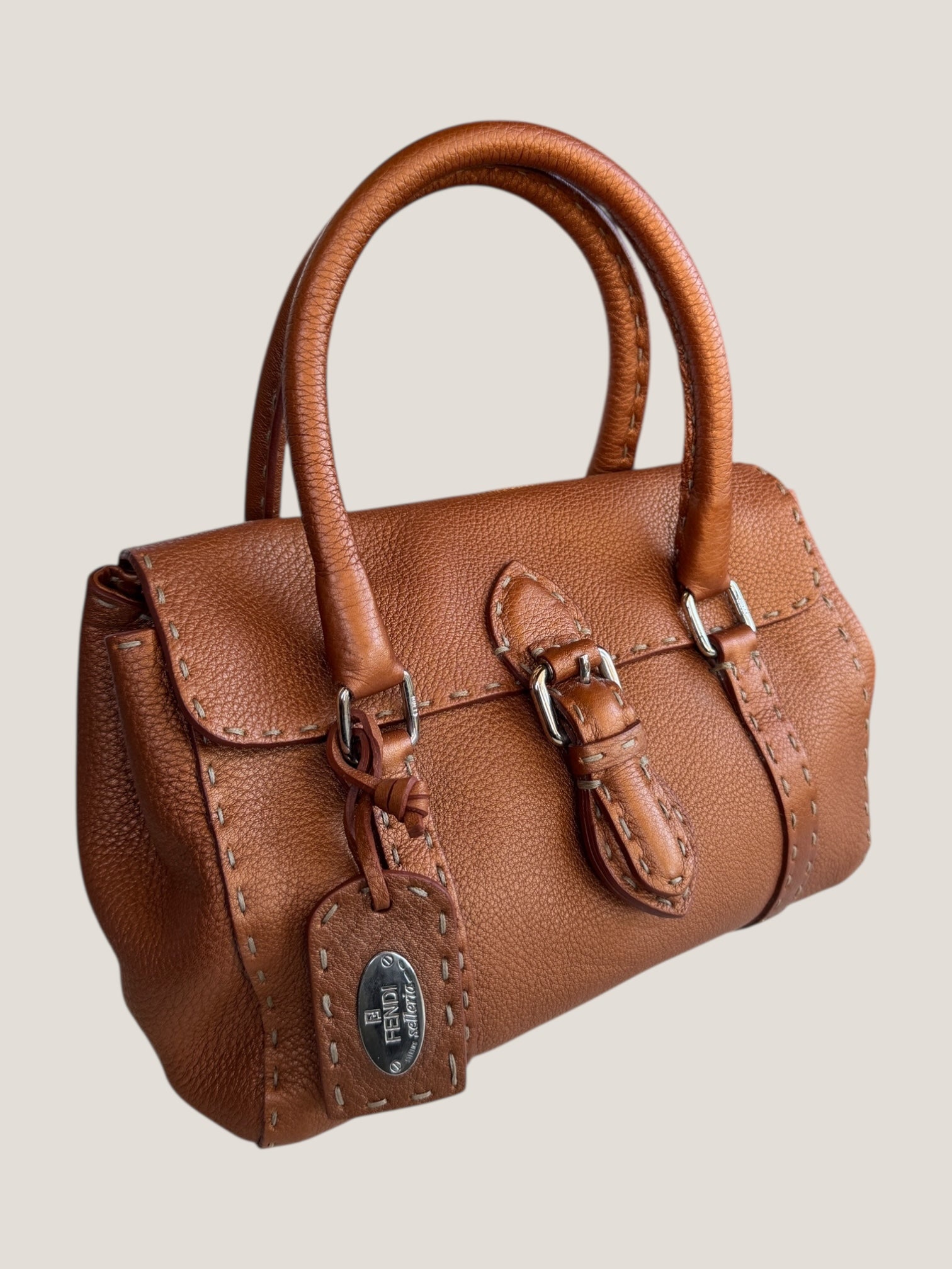 Fendi Selleria Mini color cuoio metallizzato