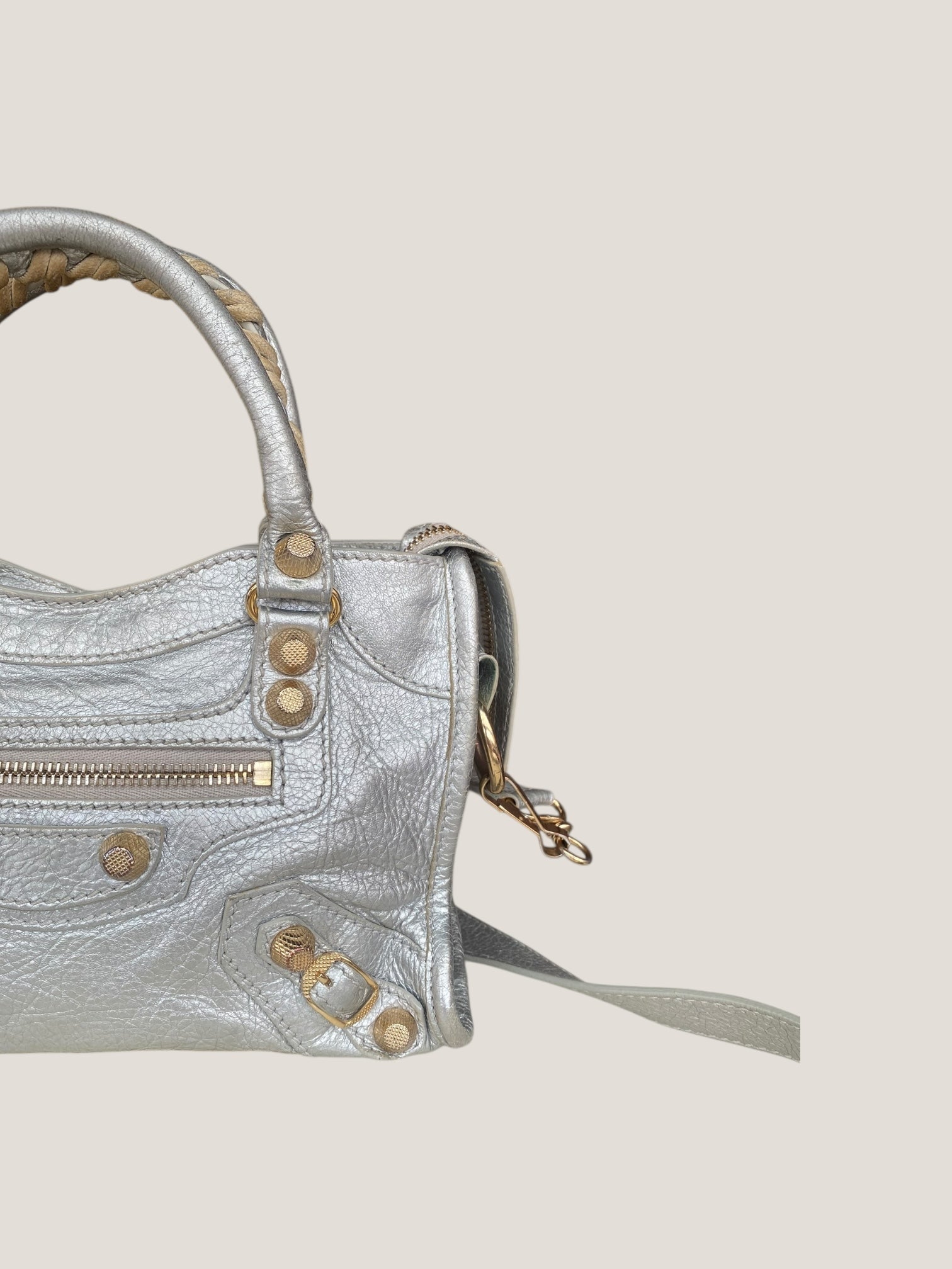 Balenciaga Classic City Mini argento metallizzato