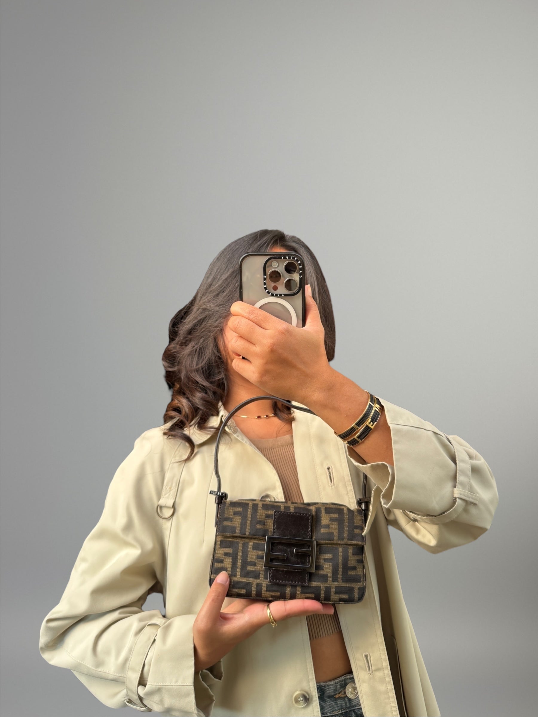 Fendi Baguette Mini Monogram Zucca