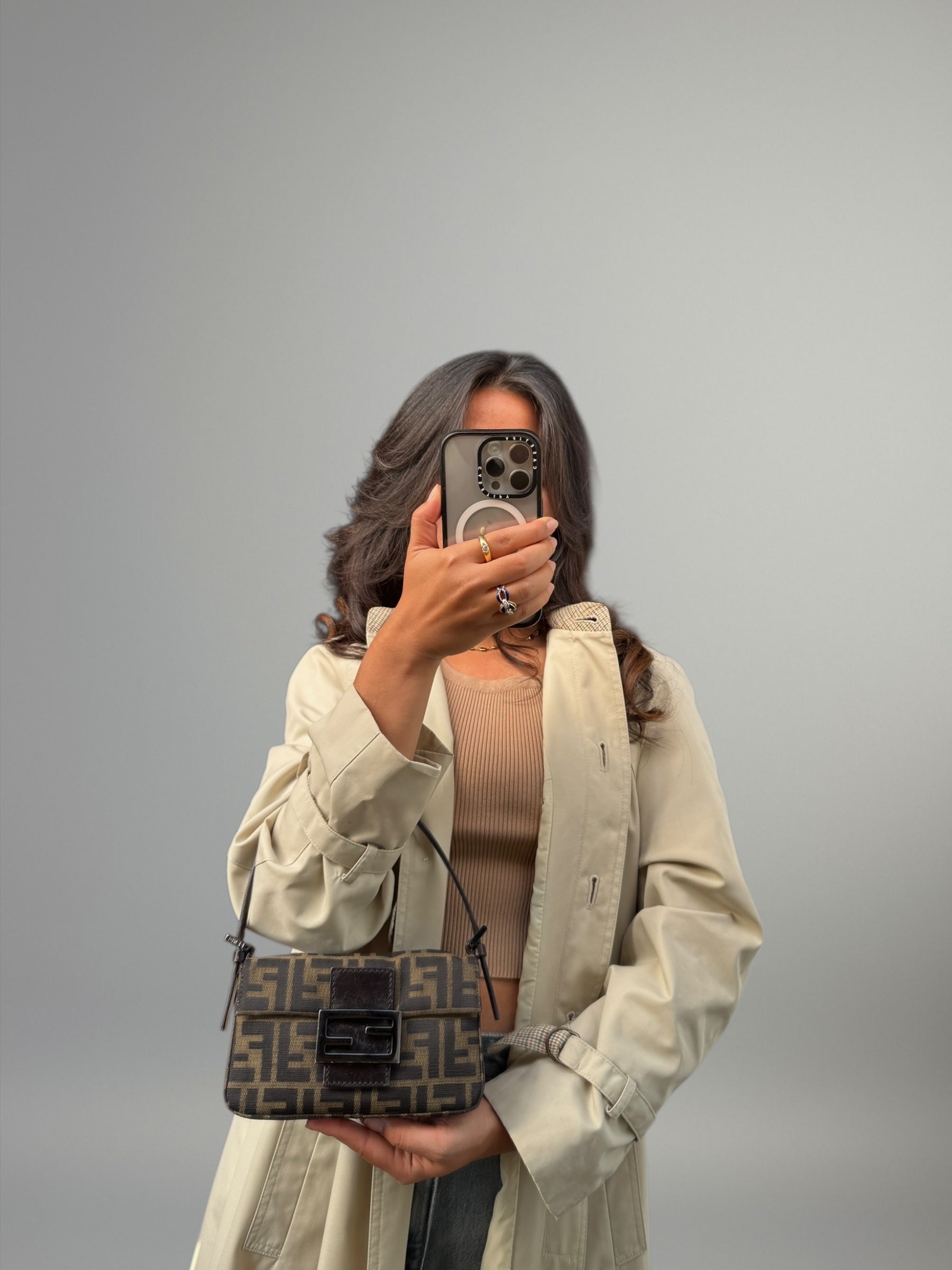 Fendi Baguette Mini Monogram Zucca