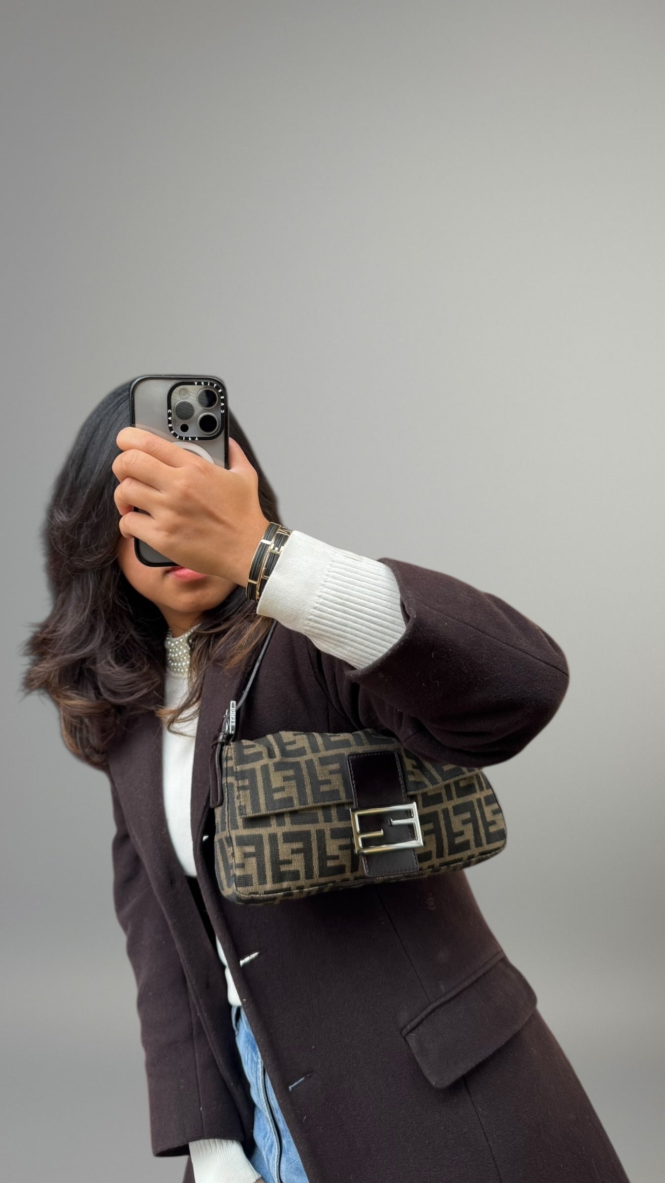 Fendi Baguette Monogram Zucca Marrone