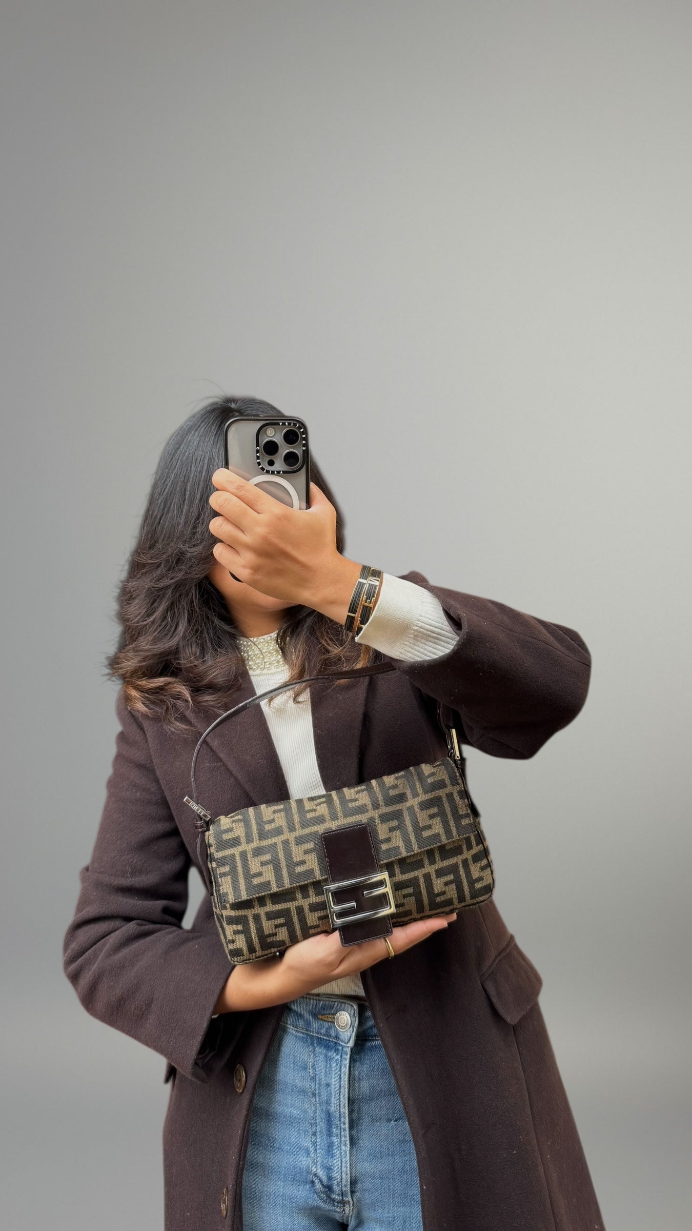 Fendi Baguette Monogram Zucca Marrone