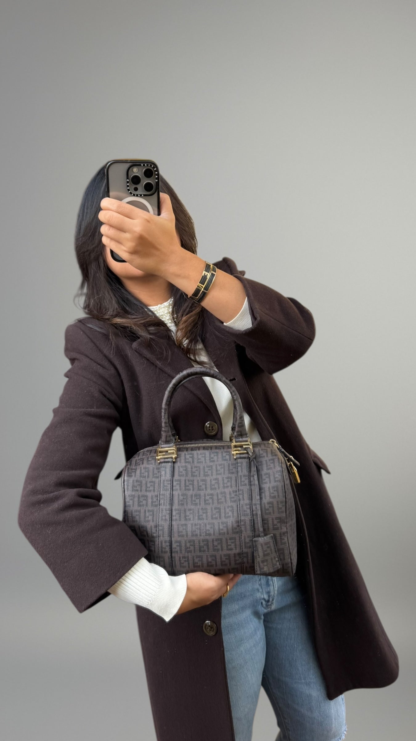 FENDI BOSTON MONOGRAM ZUCCHINO