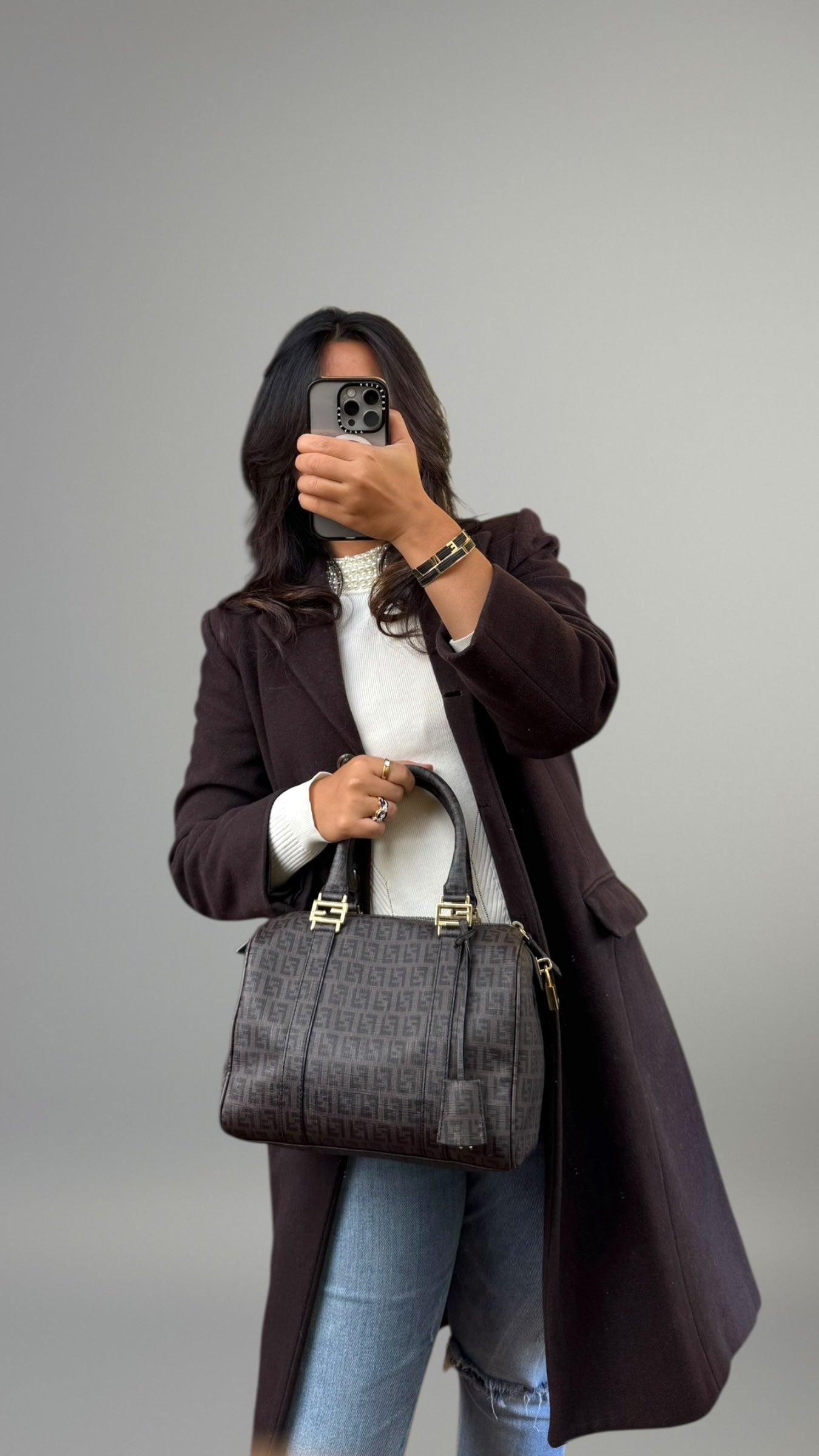 FENDI BOSTON MONOGRAM ZUCCHINO