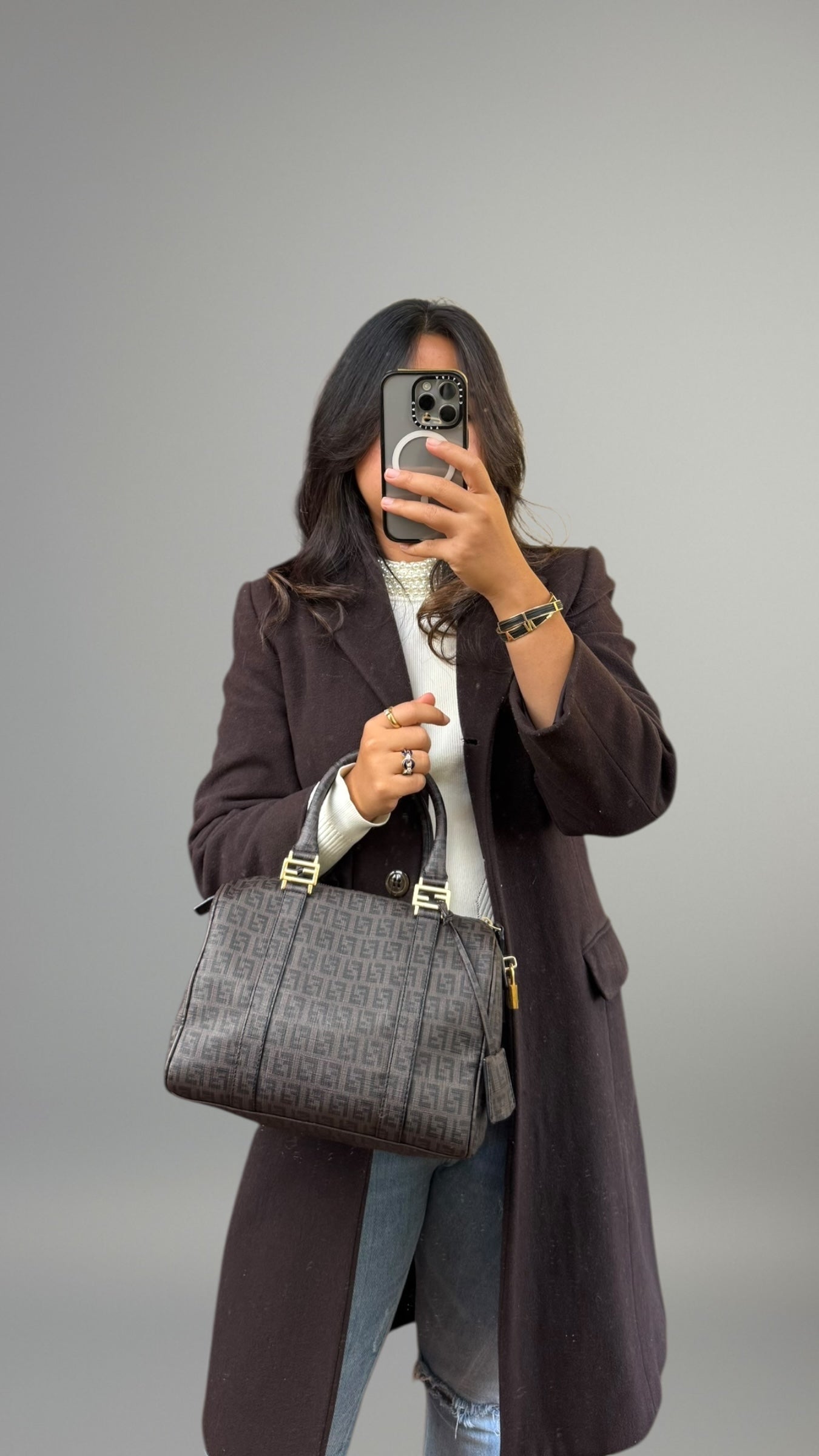 FENDI BOSTON MONOGRAM ZUCCHINO