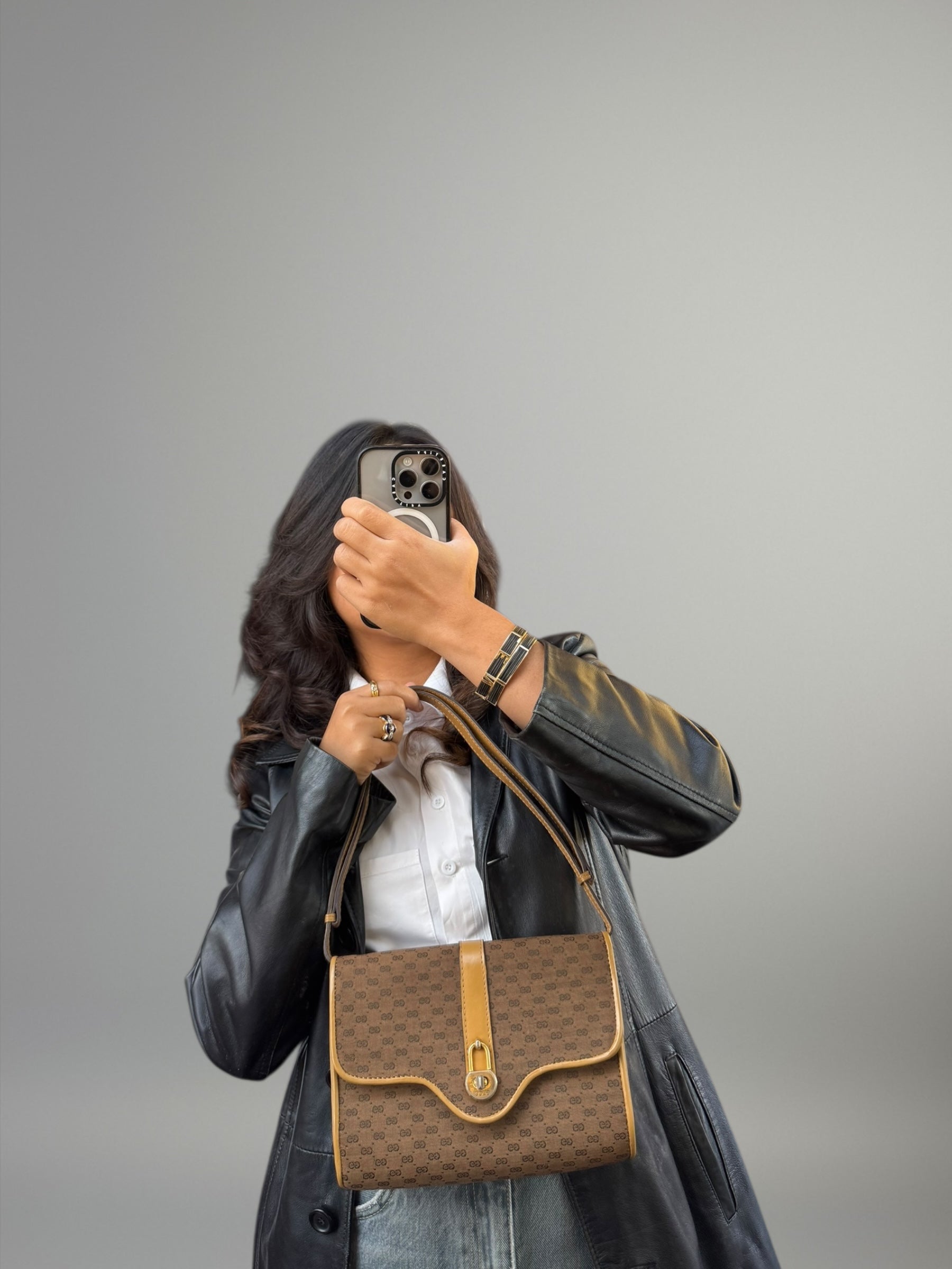 Gucci GG Canvas Miele Shoulder Bag