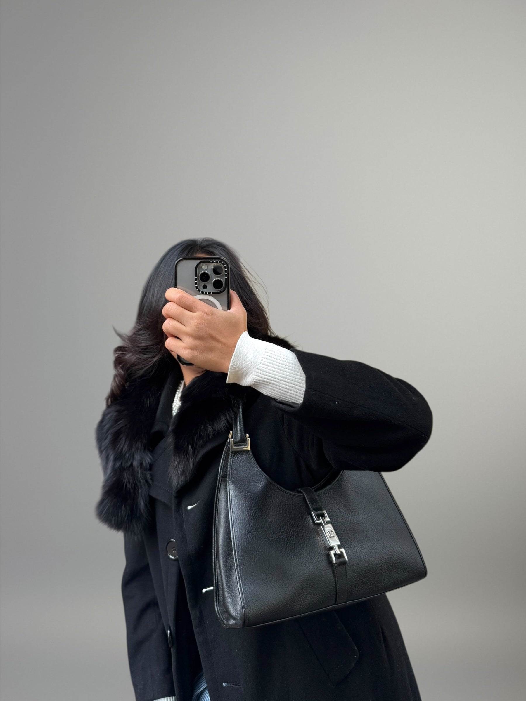 Gucci Jackie in pelle nera