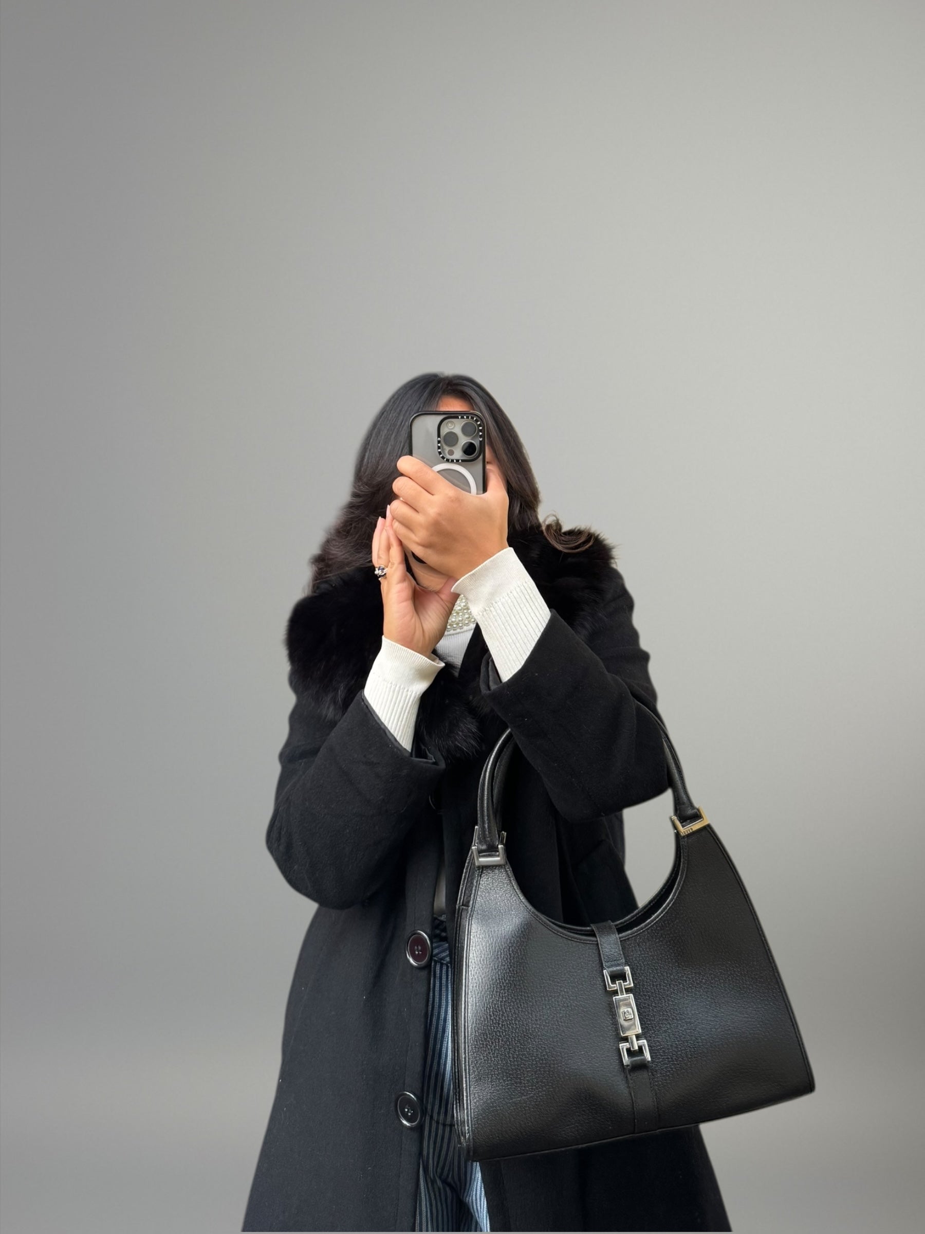 Gucci Jackie in pelle nera