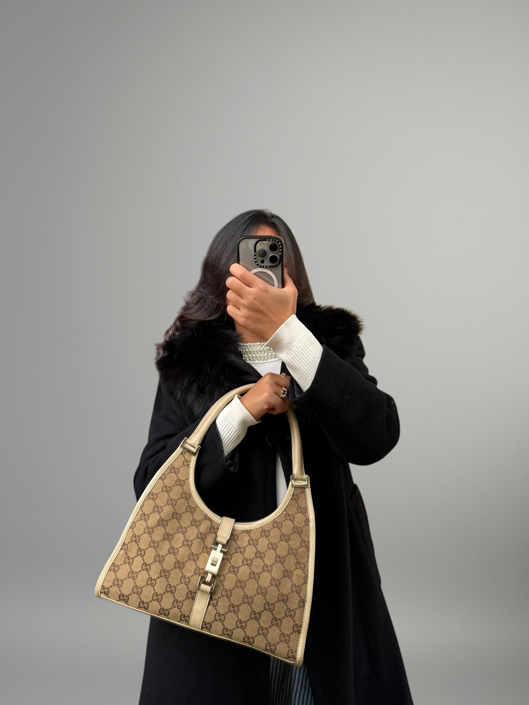 Gucci Shoulder Bag GG Monogram Beige