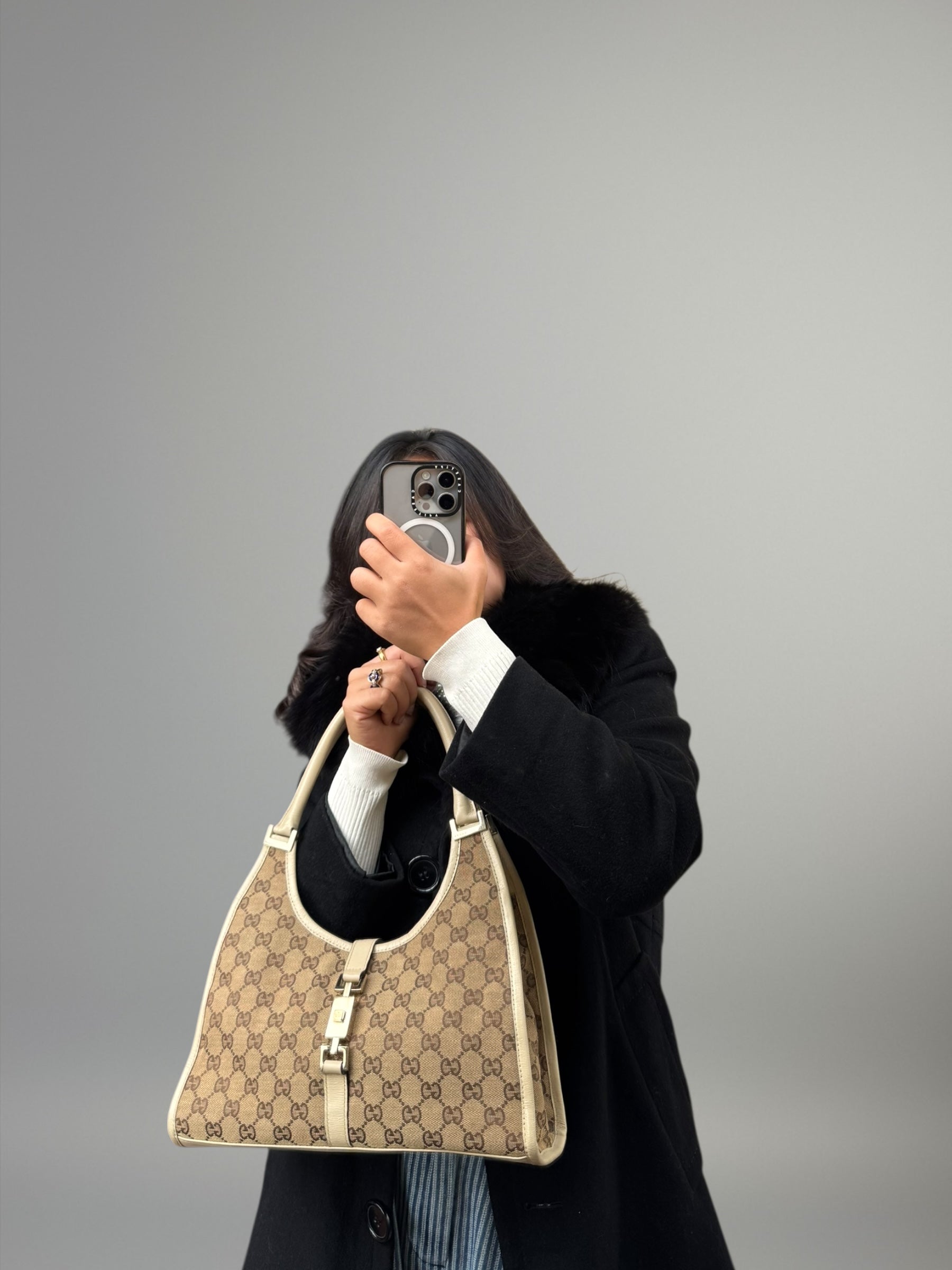 Gucci Shoulder Bag GG Monogram Beige