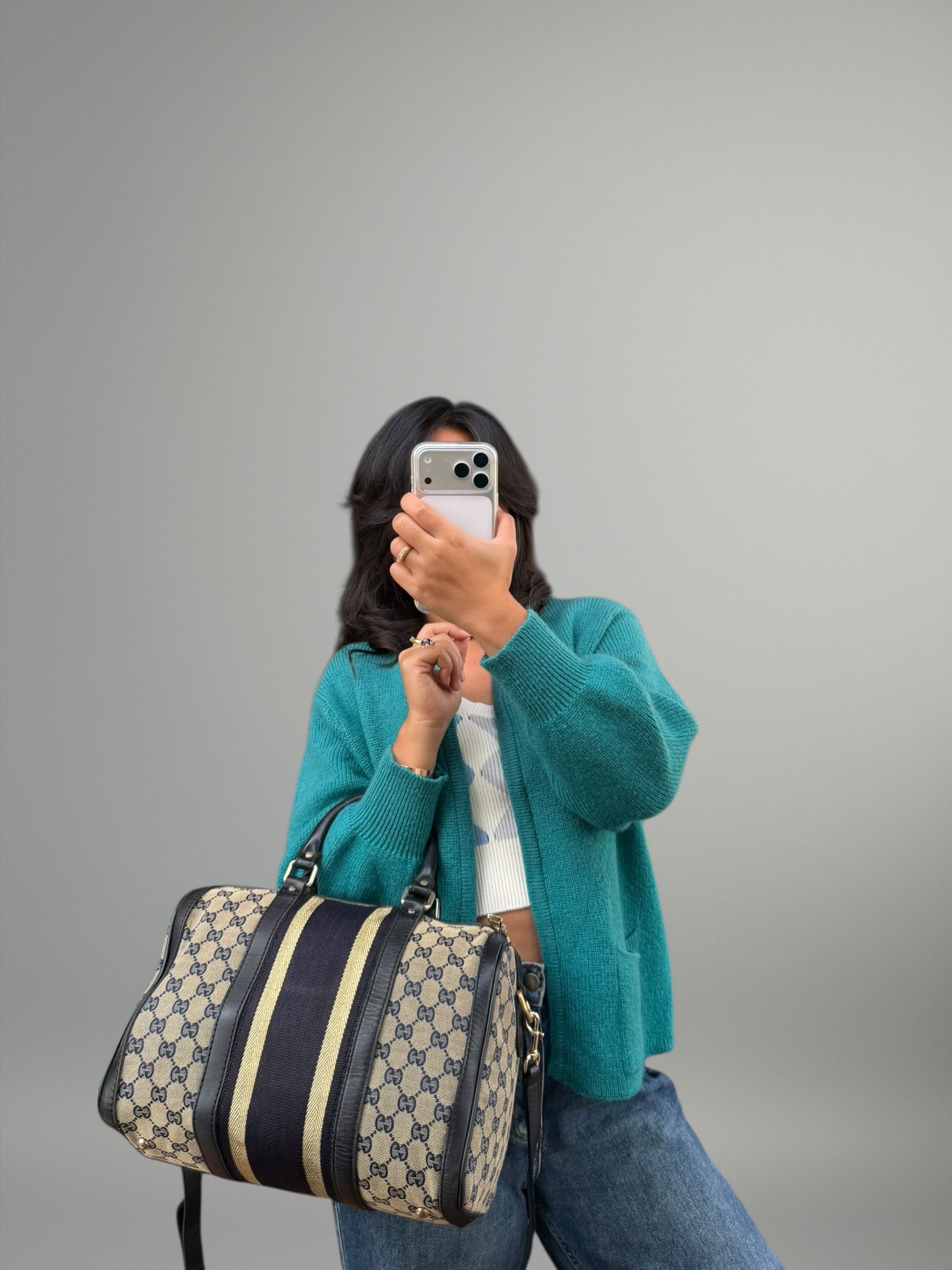 Gucci Boston GG Canvas con Web