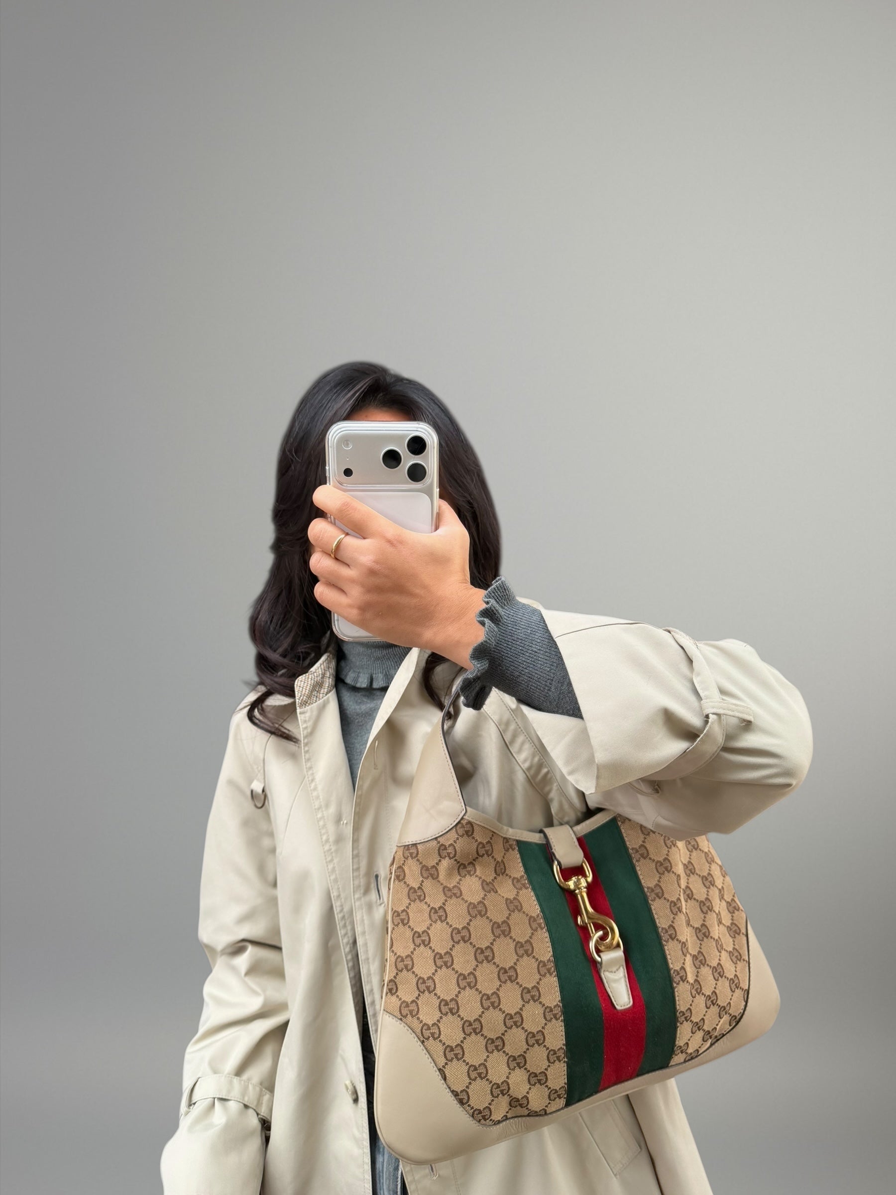 Gucci Jackie GG canvas con banda web