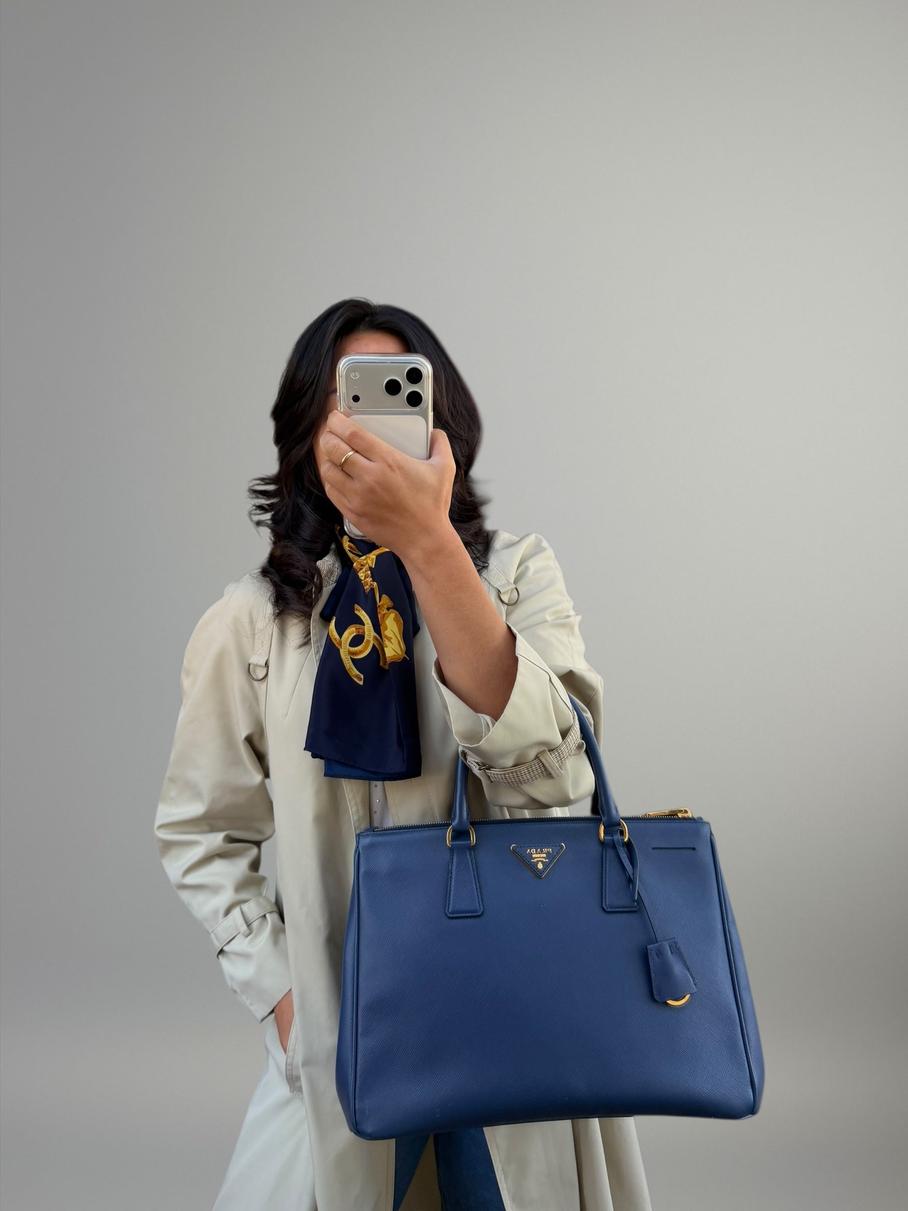 Prada Galleria Large Blu