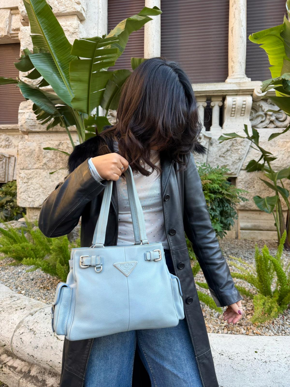 Prada tote in pelle martellata