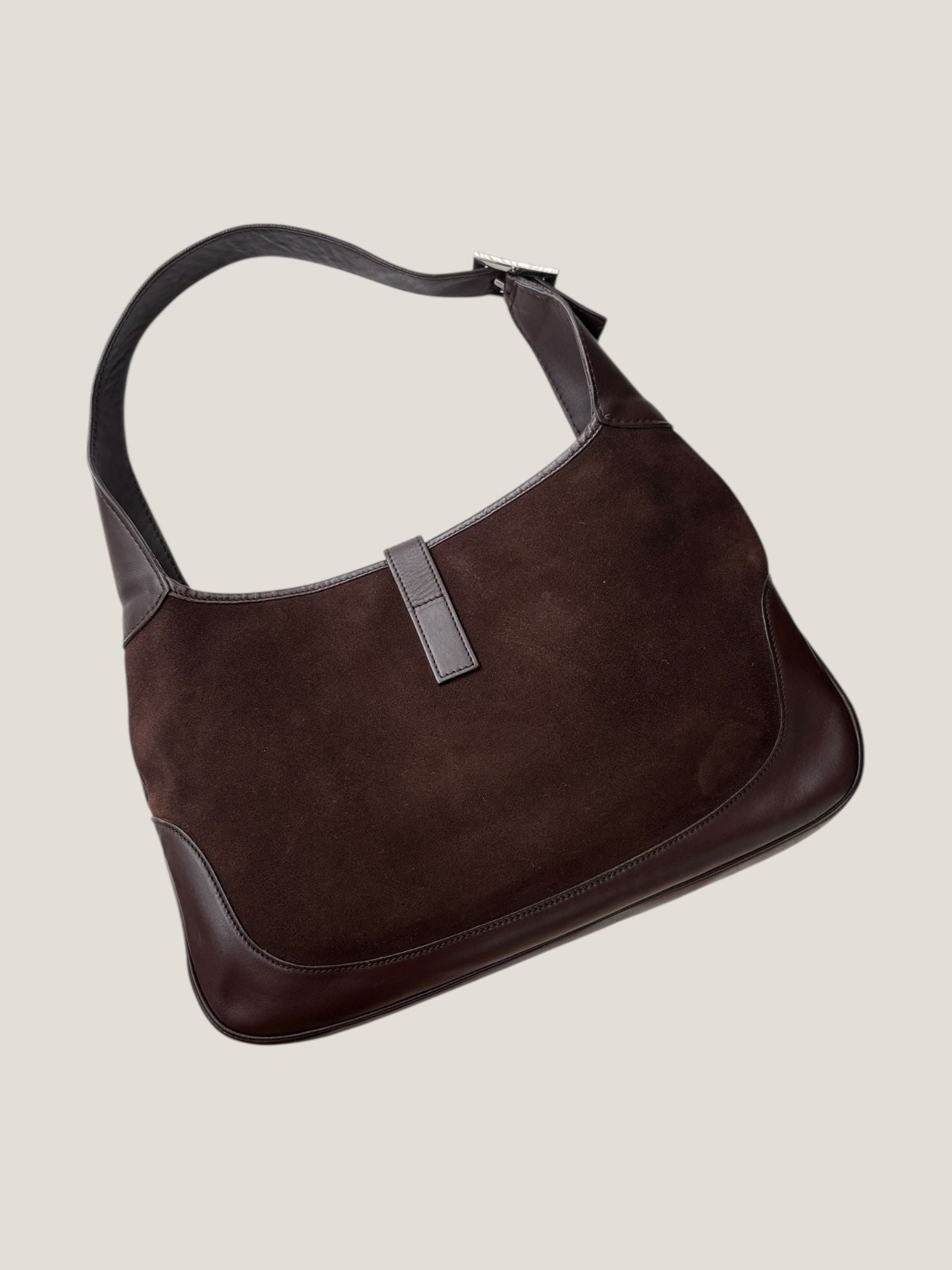 Gucci Jackie in suede con fascia Web