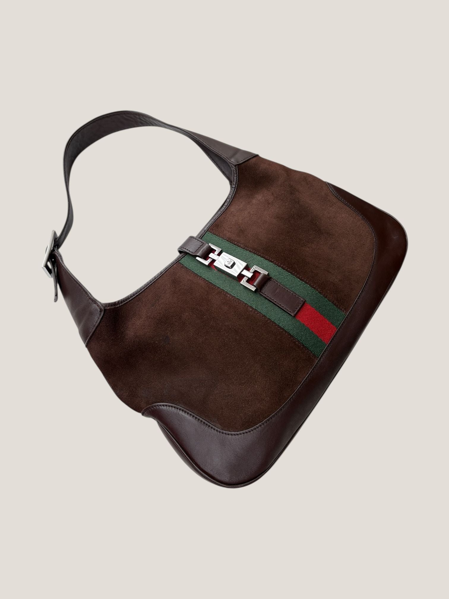 Gucci Jackie in suede con fascia Web