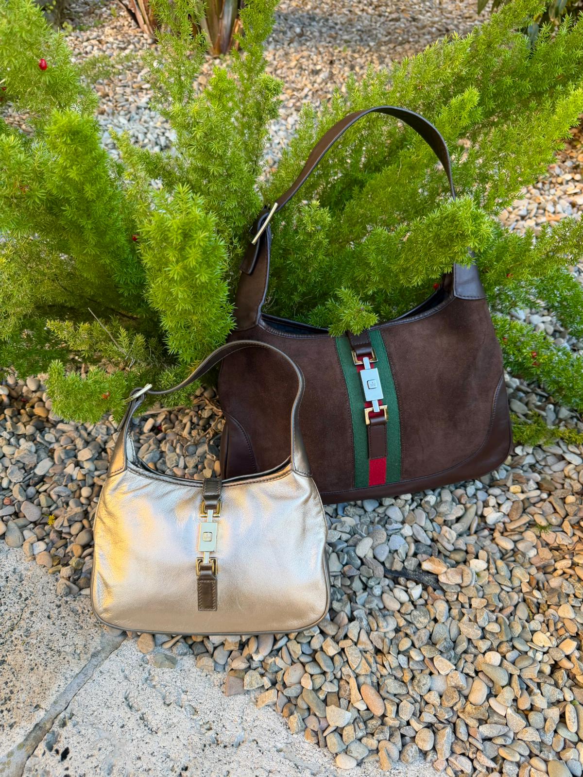 Gucci Jackie in suede con fascia Web