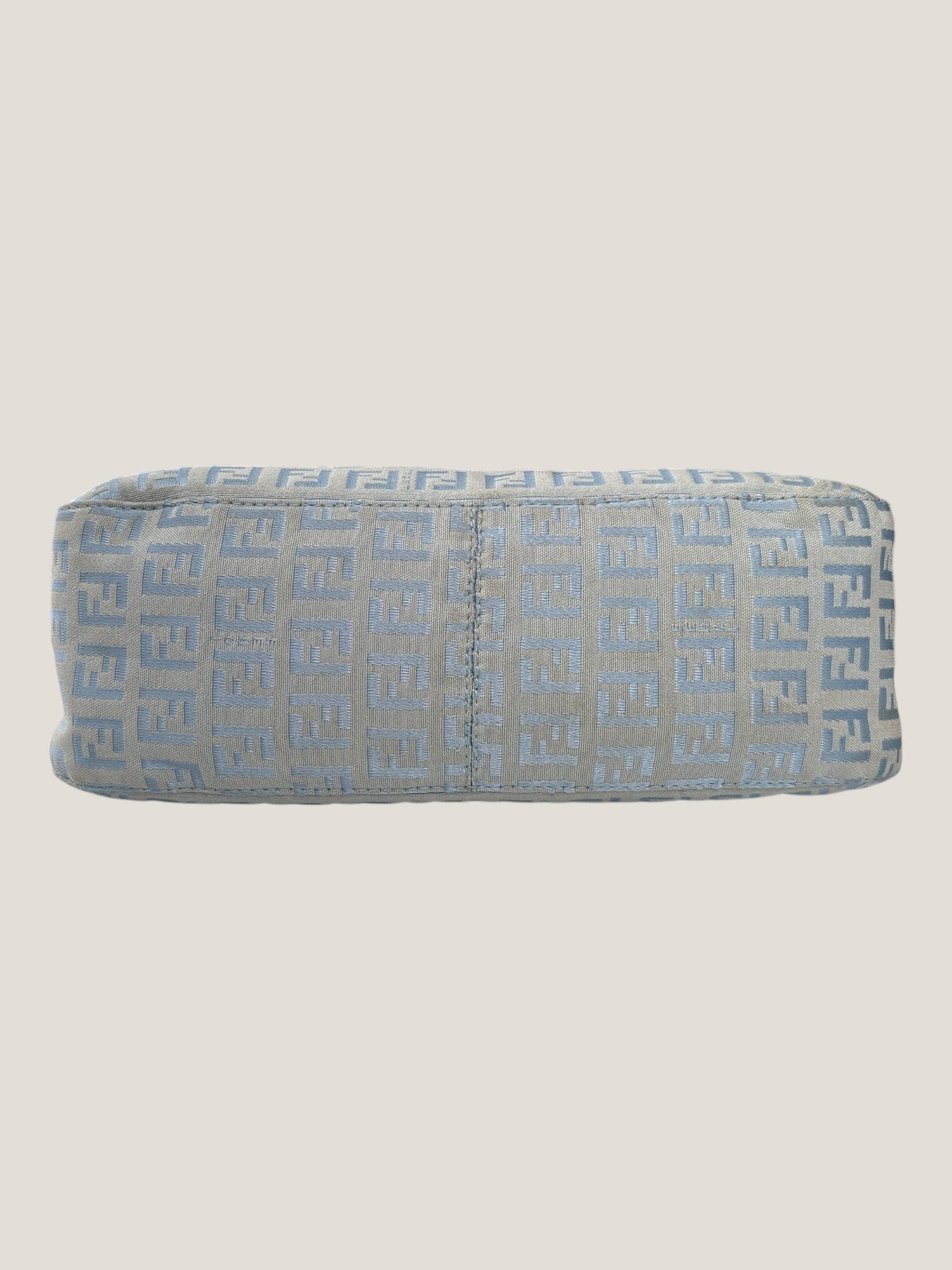 Fendi Baguette Monogram Jacquard Azzurro